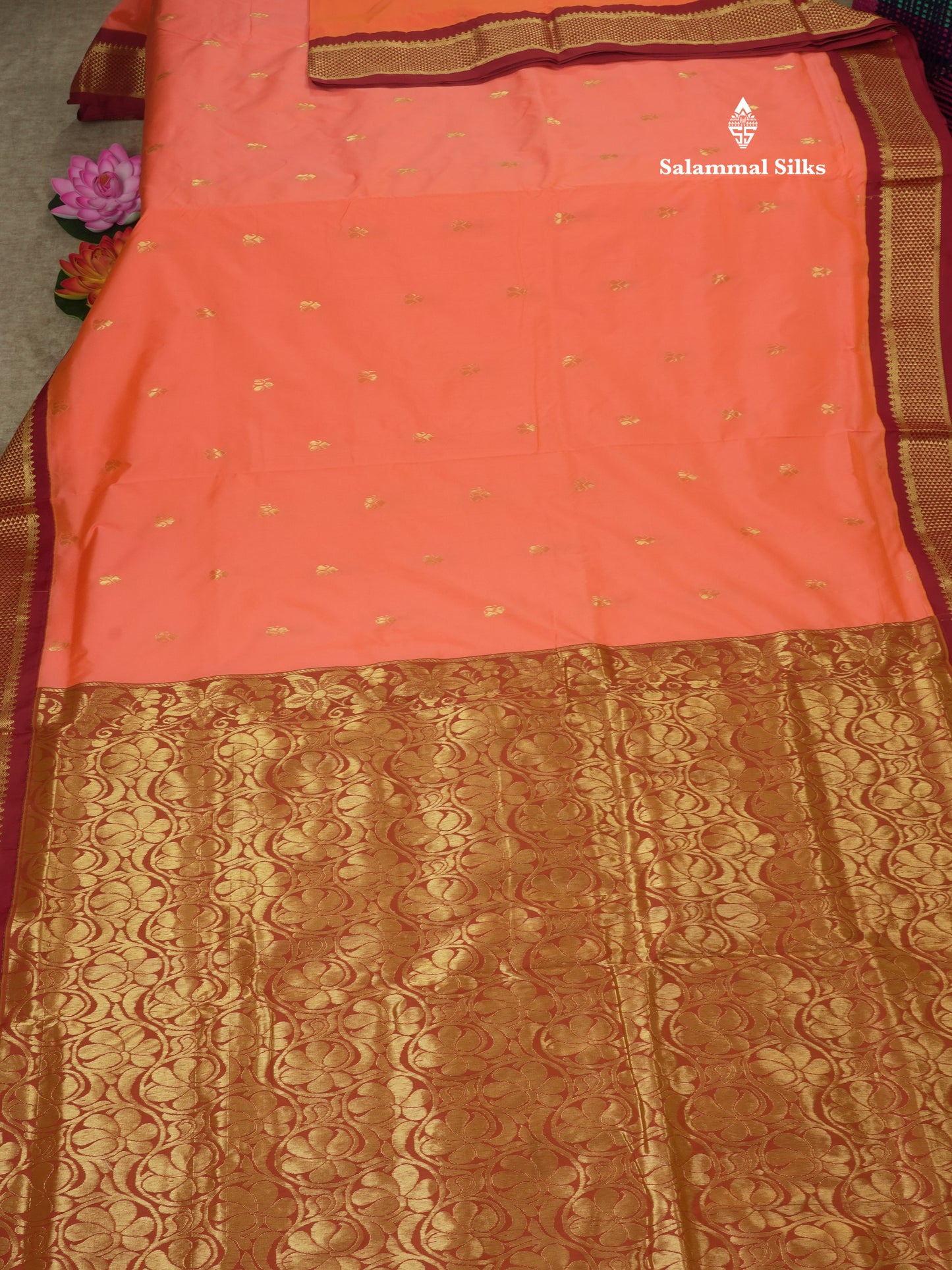 11 Yards Semi Silk Saree Mango Yellow with Contrast Maroon Border