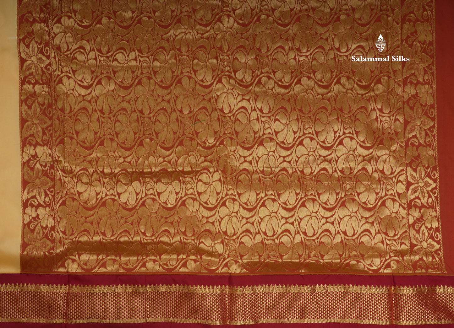 11 Yards Semi Silk Saree Mango Yellow with Contrast Maroon Border