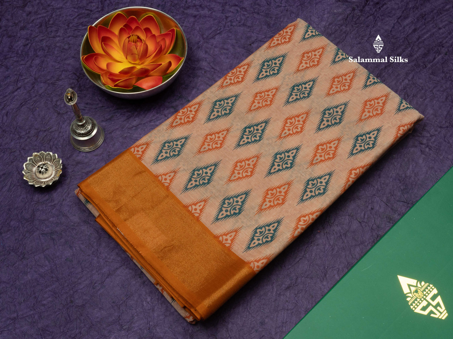 Pastel Blue Colour Printed Pure Cotton Saree With Ribbon Border