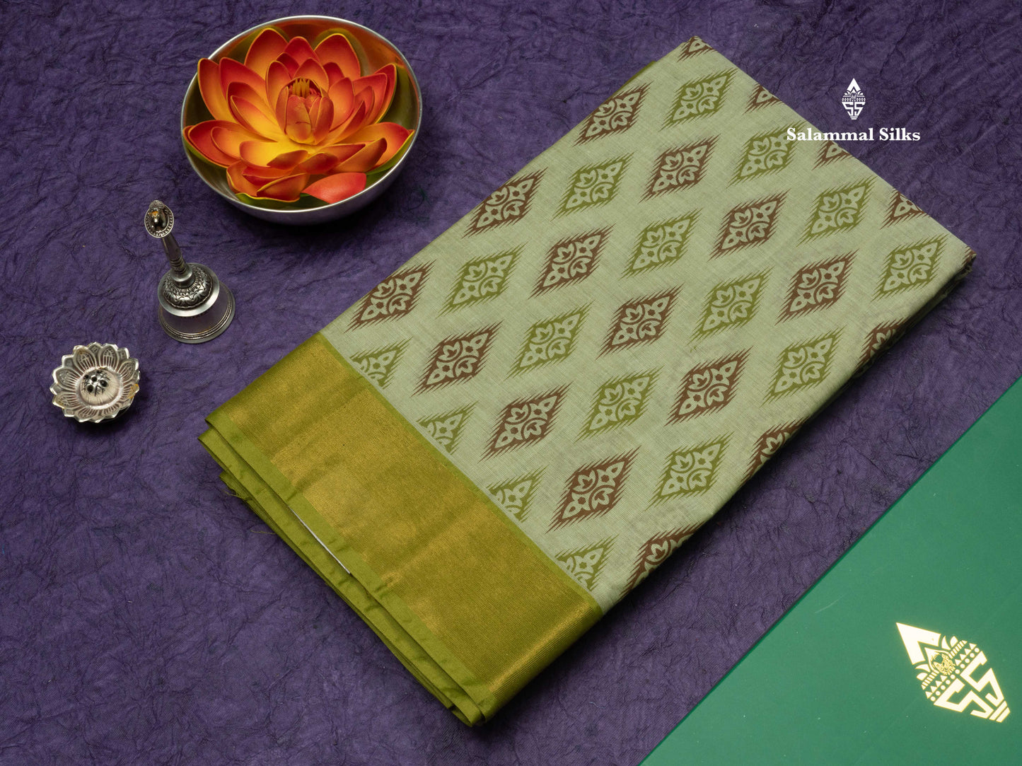Pastel Blue Colour Printed Pure Cotton Saree With Ribbon Border