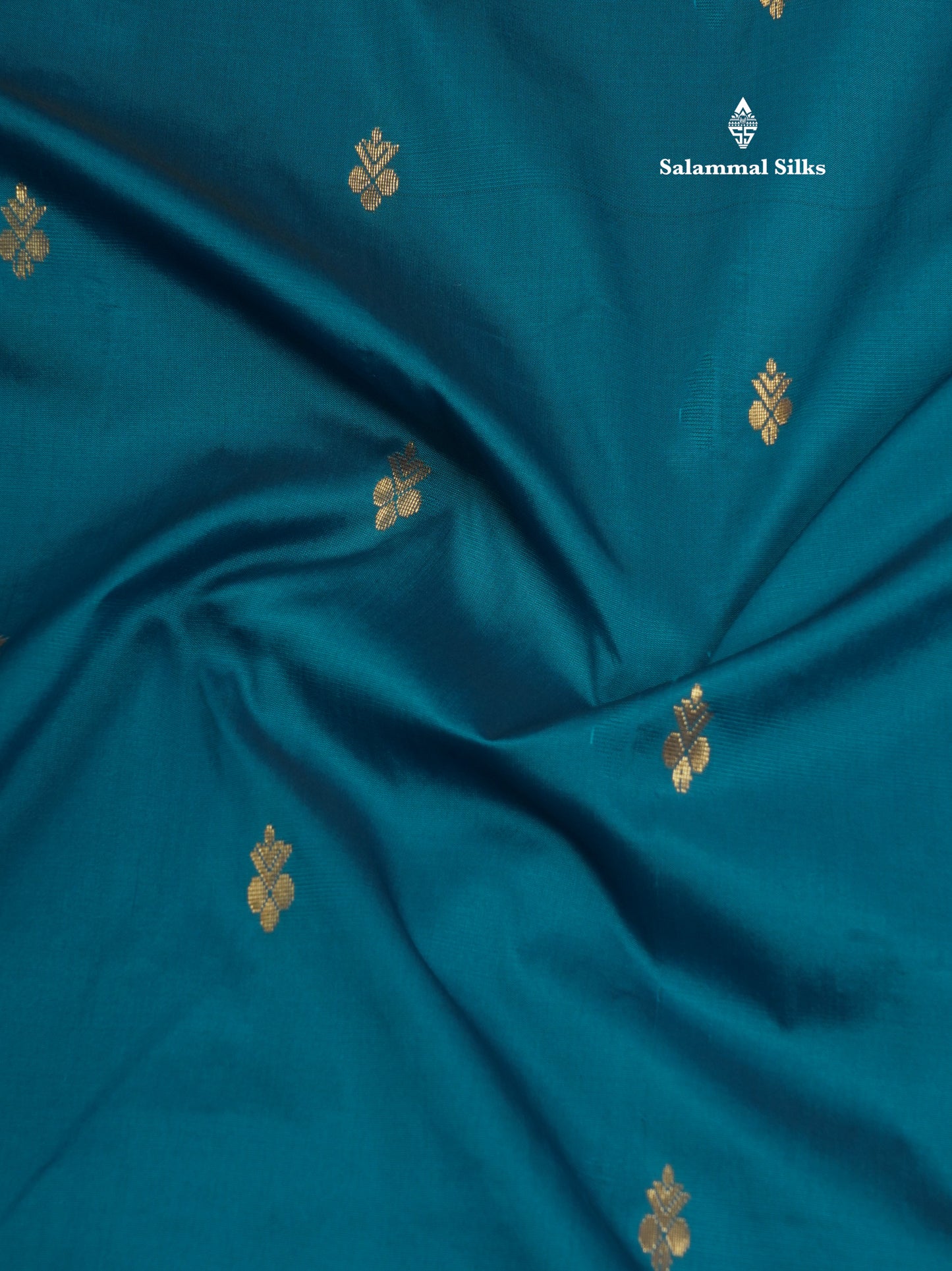 11 Yards Semi Silk Saree Peacock Blue with Contrast Pink Border