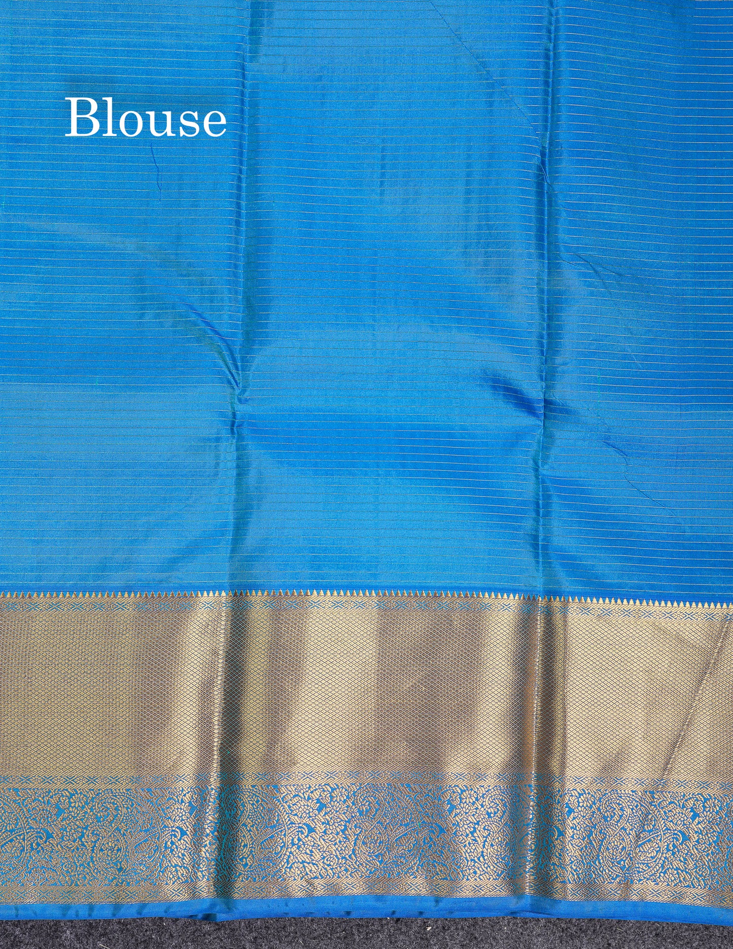 Beautiful Sapphire Green Small Checks With Butta Pure Kanjivaram Silk Saree With Contrast Blue Traditional Evening Morning Border