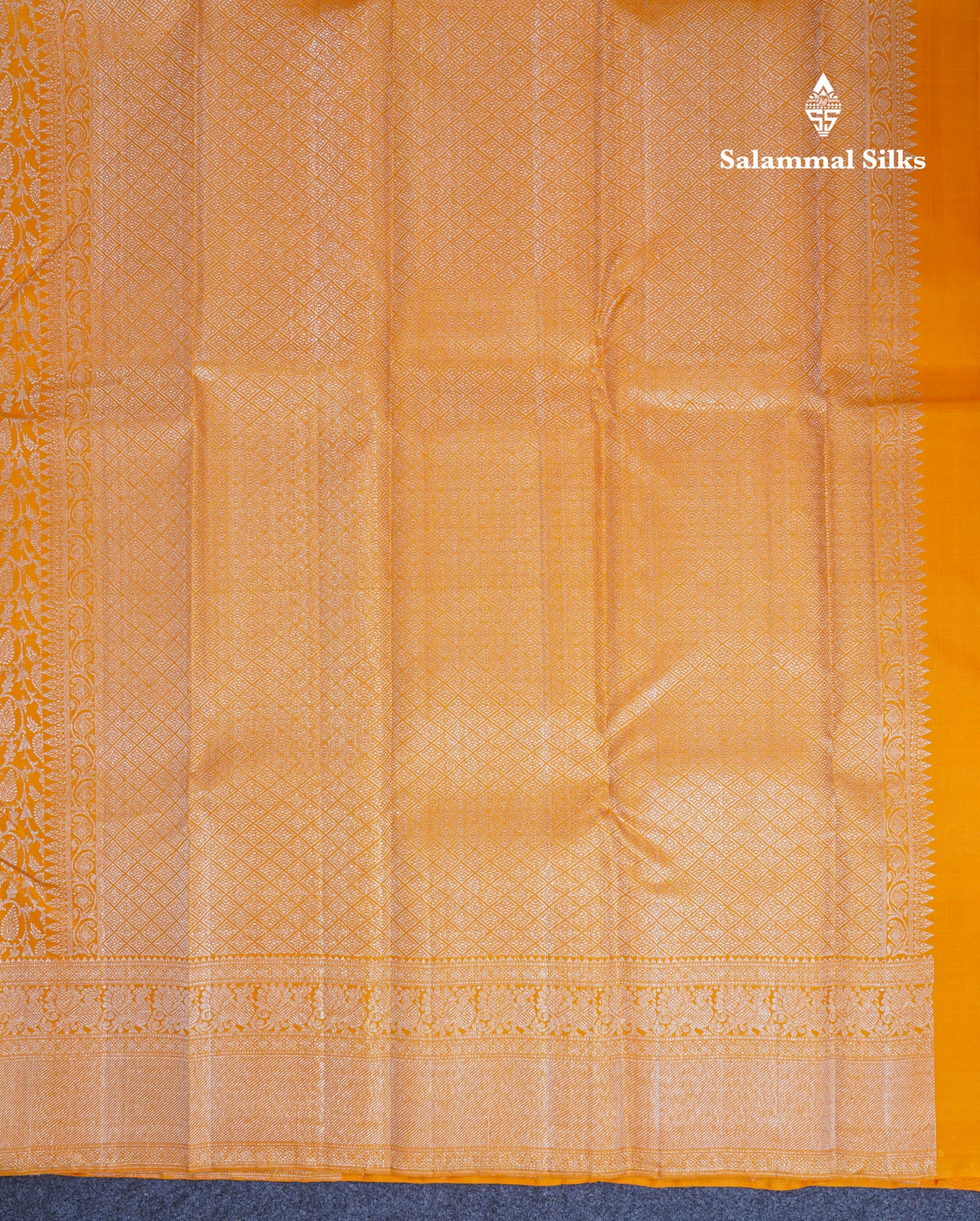 Mango Yellow Bridal Pure Kanjivaram Silk Saree With Self Border