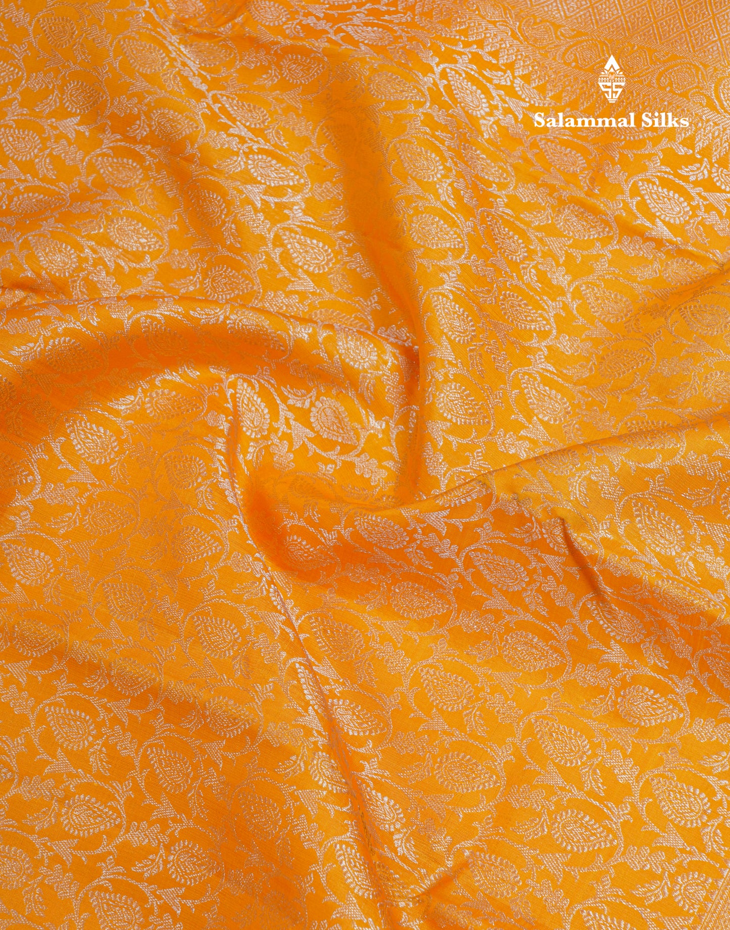 Mango Yellow Bridal Pure Kanjivaram Silk Saree With Self Border