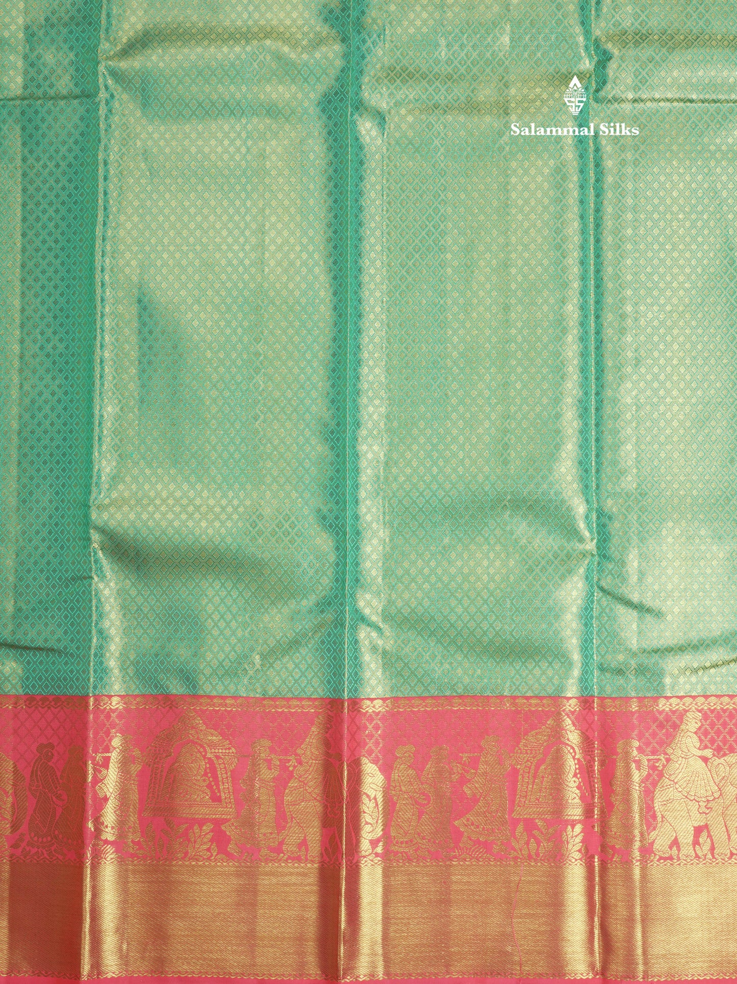 Rexona Grand Wedding Pure Kanjivaram Silk Saree With Dark Peach Traditional Pallakku Border