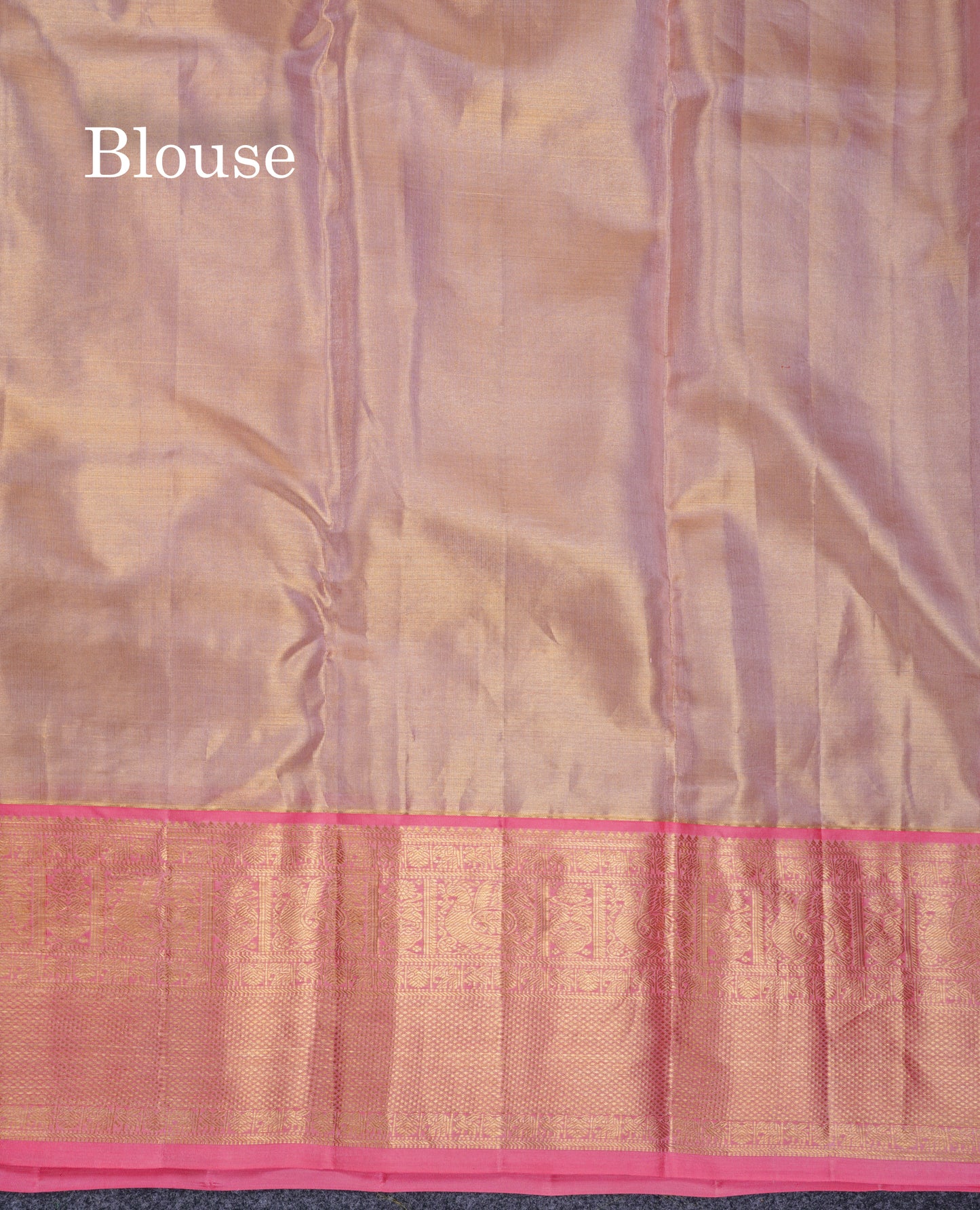 Beautiful Sapphire Blue Tissue Bridal Pure Kanjivaram Silk Saree With Contrast Peach Traditional Border