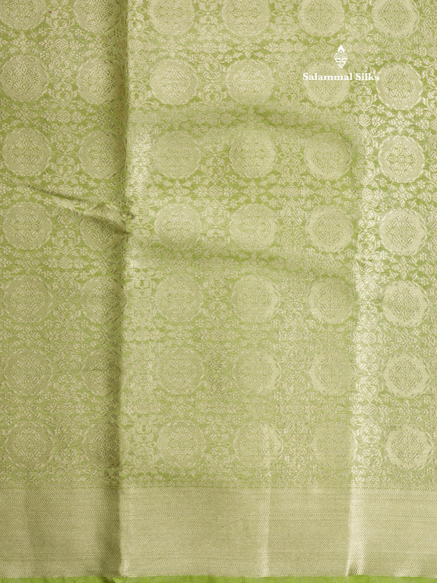 Beautiful Parrot Green Grand Tissue Banaras Fancy Saree With Self Border