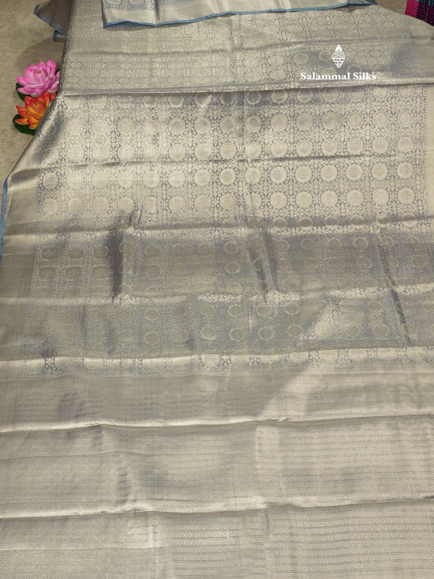 Beautiful Parrot Green Grand Tissue Banaras Fancy Saree With Self Border