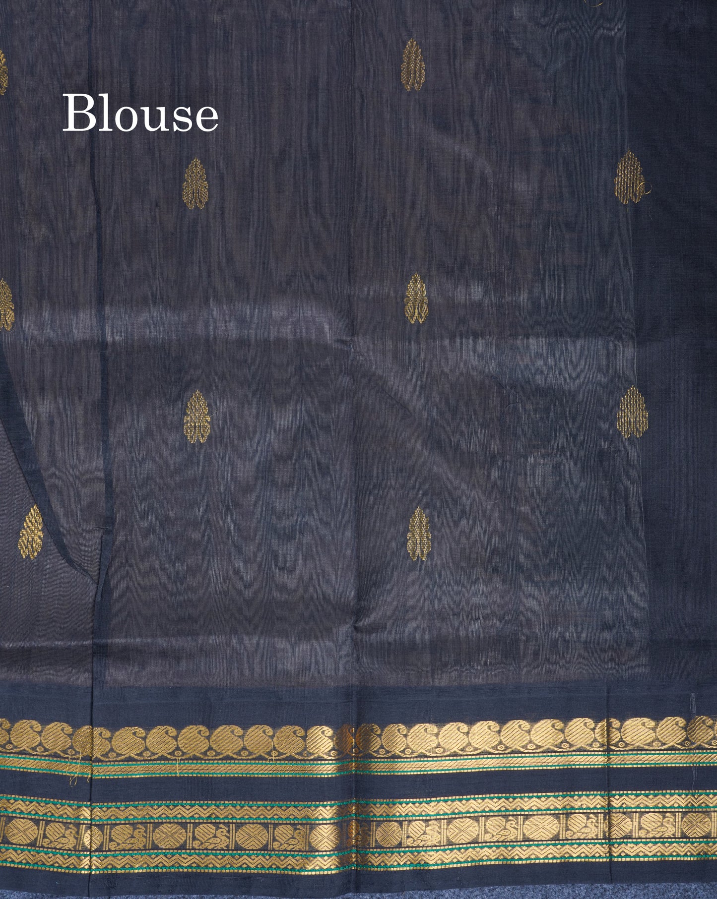 Light Brown Pure Silk Cotton Saree With Contrast Black Traditional Border