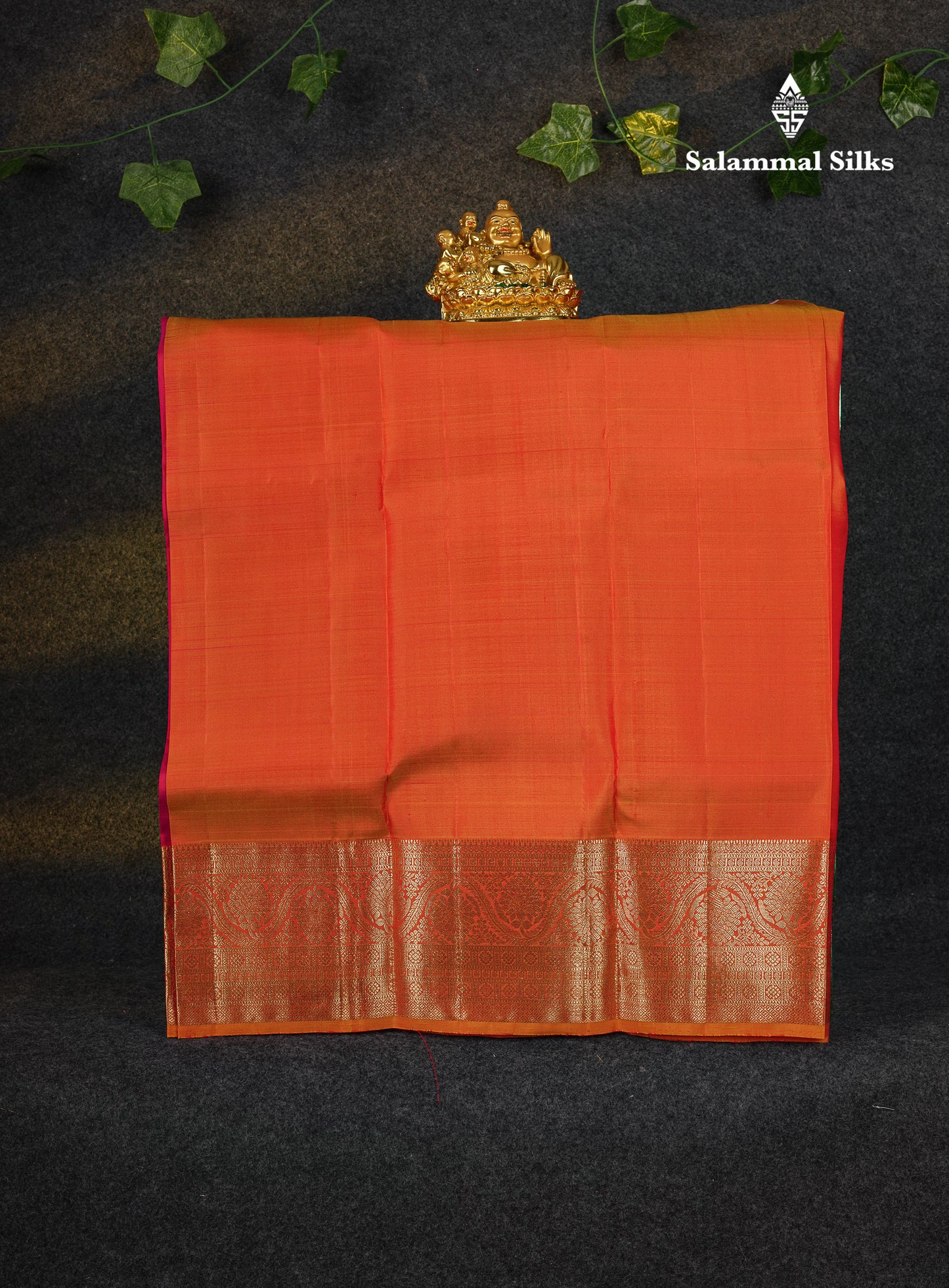Beautiful Pure Silk Pattu Pavadai (Pink) With Contrast Orange Blouse 27"
