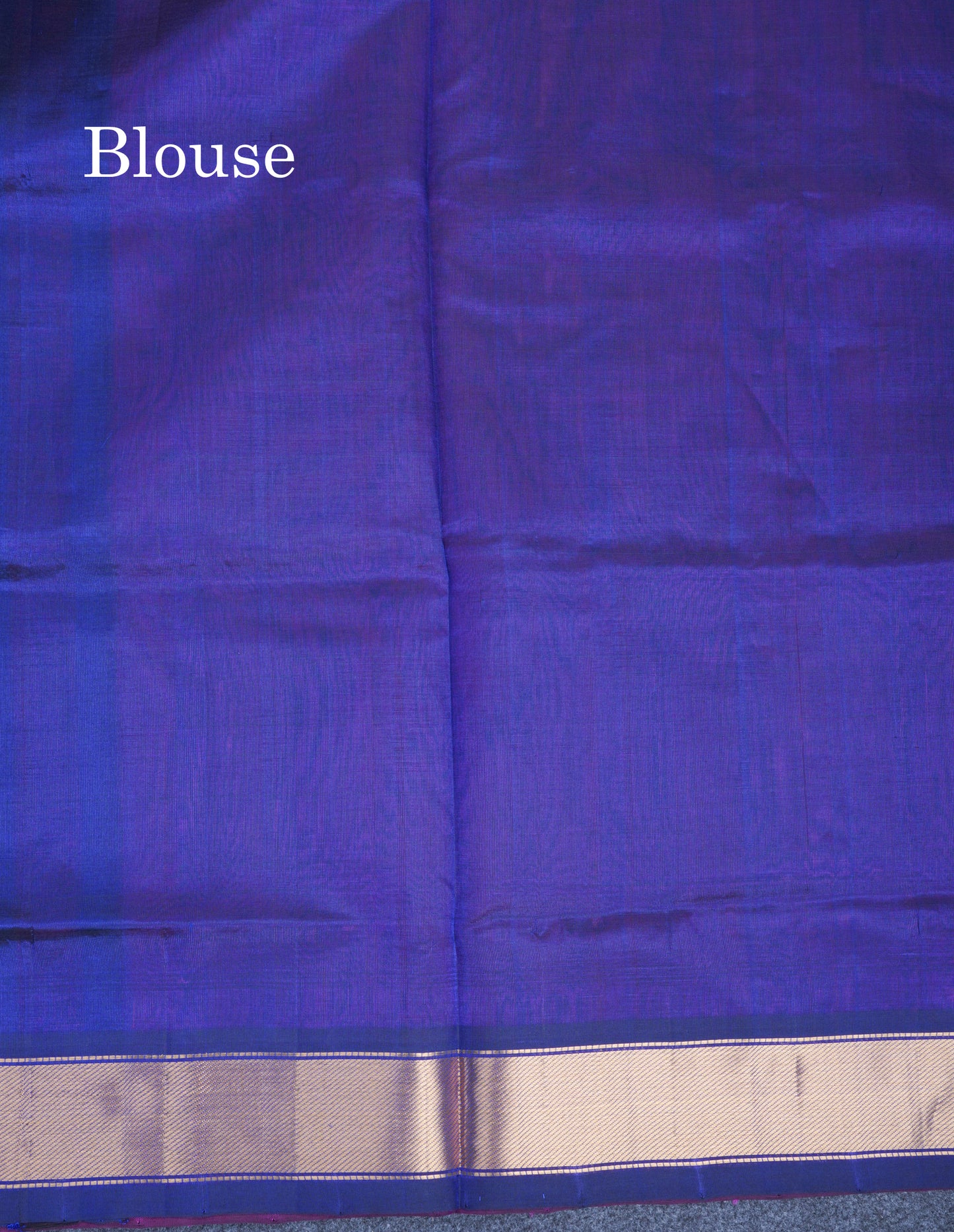 Rani Pink Pure Silk Cotton Saree With Contrast Royal Blue Blouse