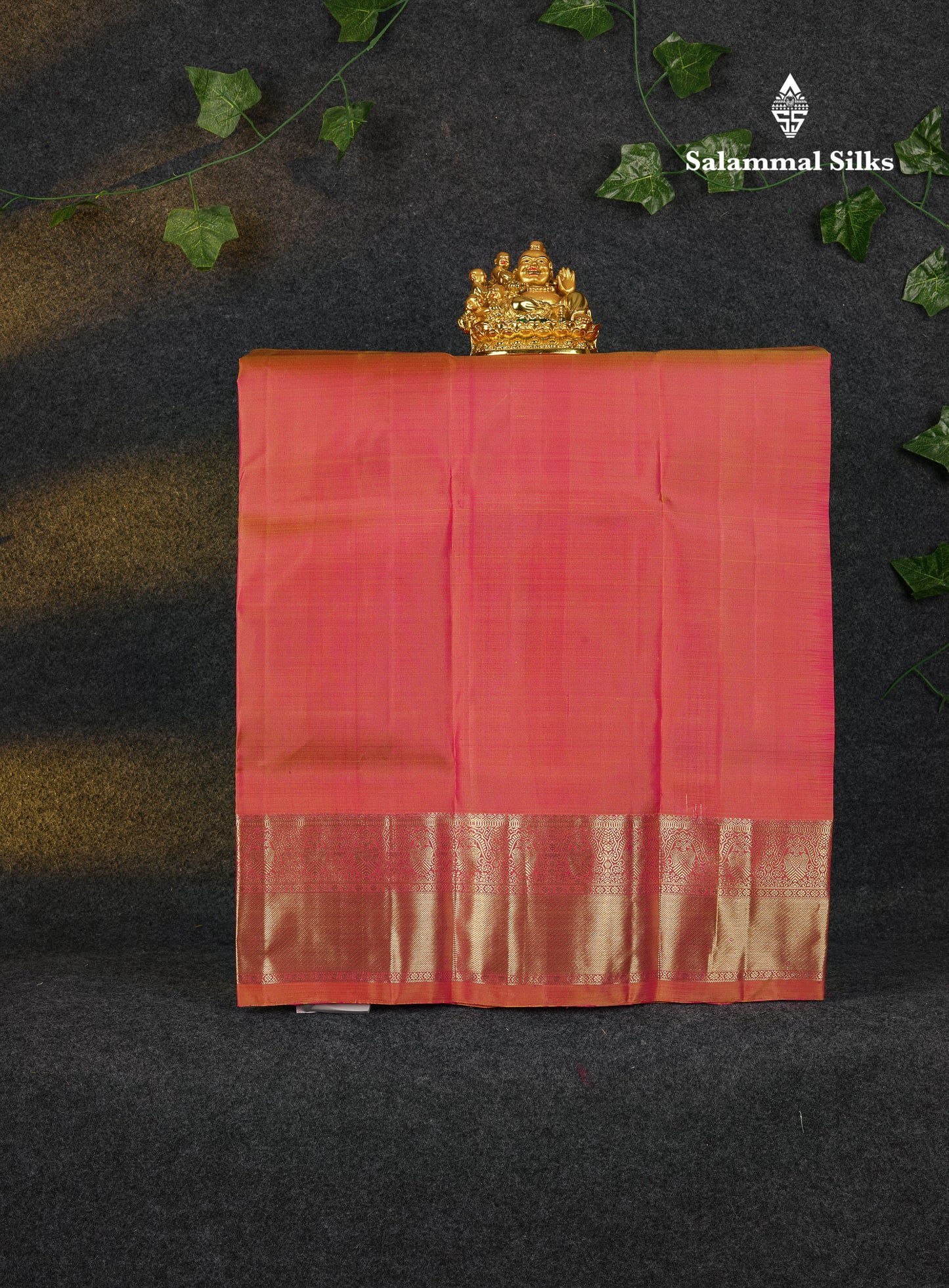 Beautiful Pure Silk Pattu Pavadai (Peach) With Contrast Orange Blouse 27"