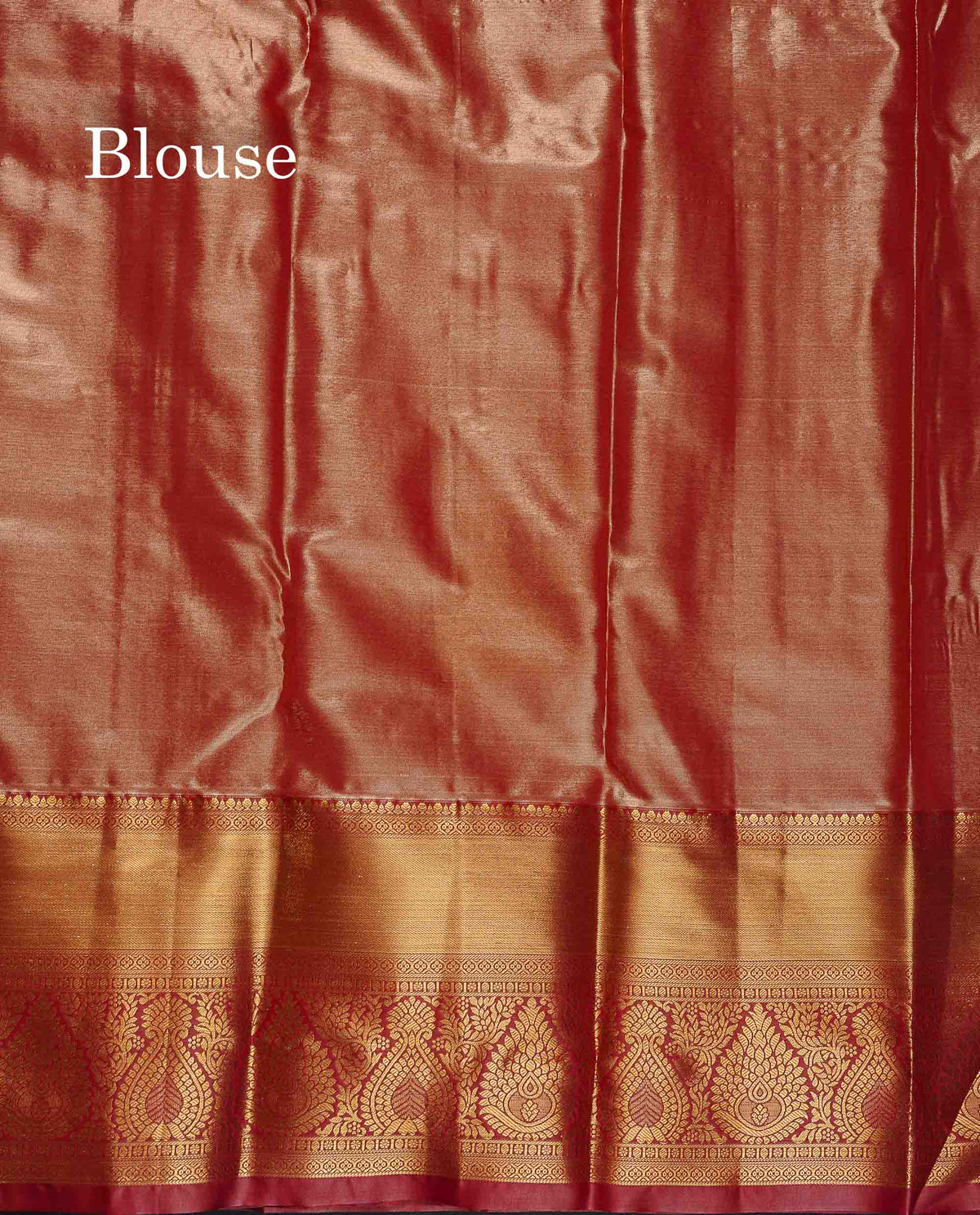 Tissue Bridal Semi Silk Saree - Light Peach Colour Body With Contrast Maroon Border