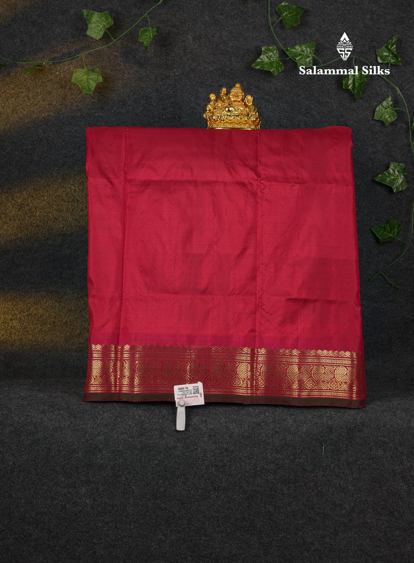 Beautiful Korvai Pure Silk Pattu Pavadai (Bottle Green) With Contrast Maroon Blouse 27"