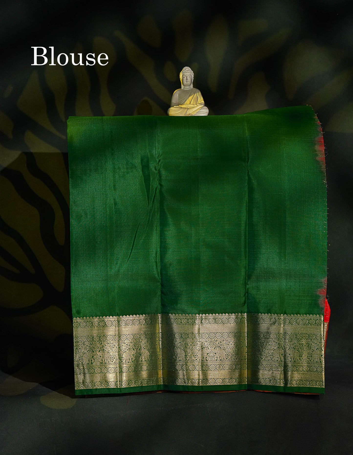 Pure Silk Pattu Pavadai - Redish Orange Checks With Butta & Bottle Green Blouse | 5-9 Years