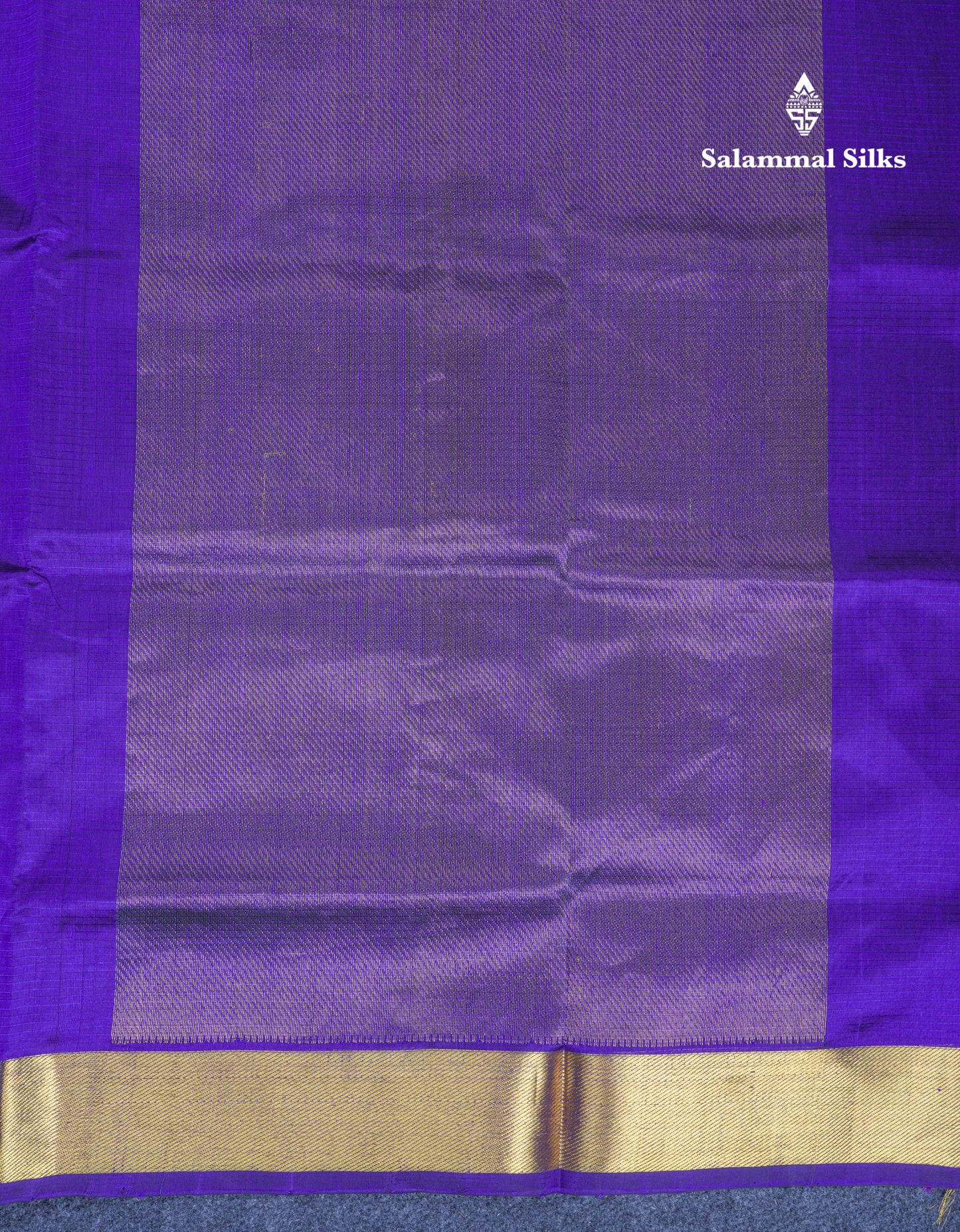 Violet Colour Pure Silk Cotton Saree With Gold Zari Border