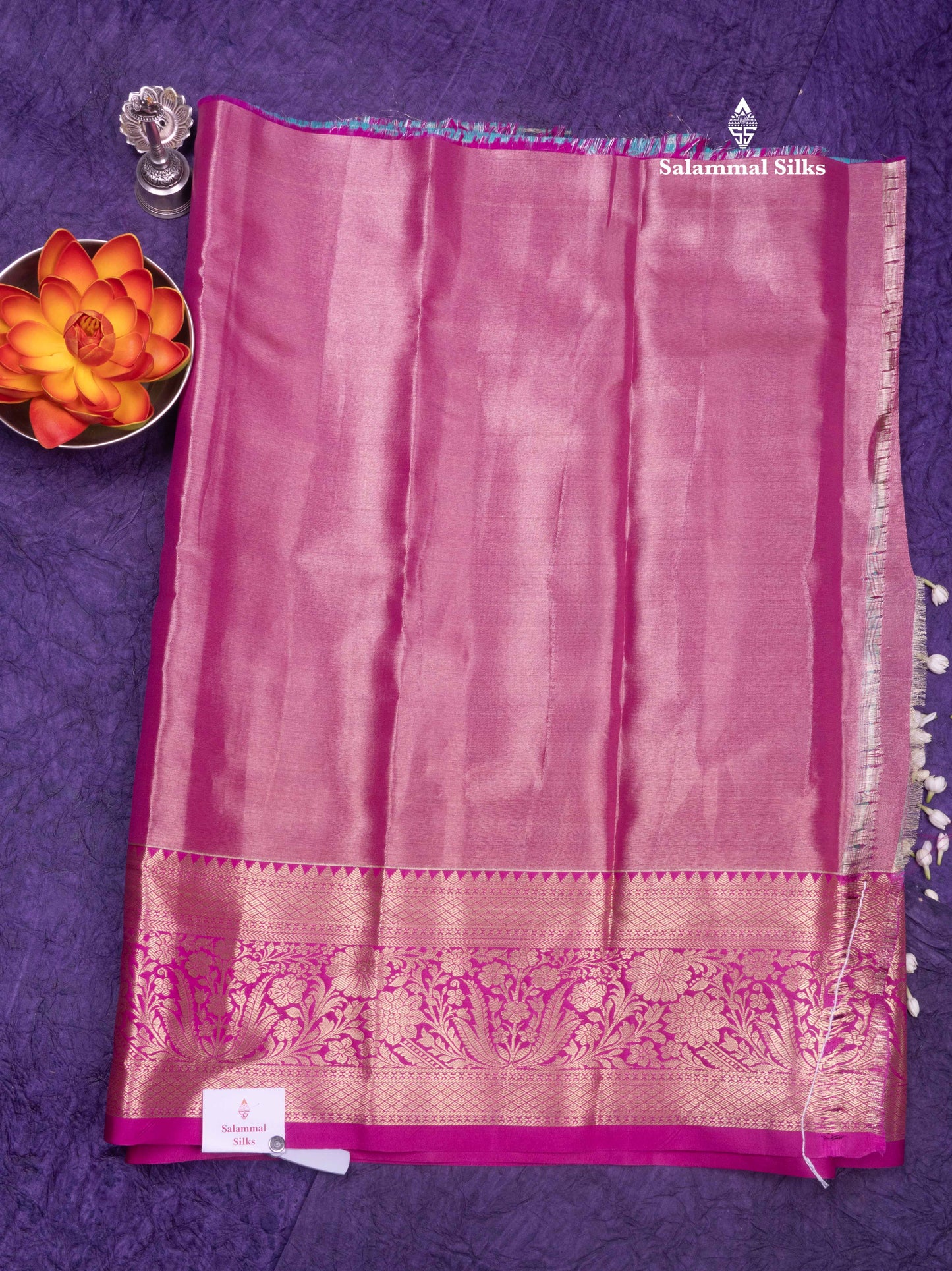 Semi Silk Pattu Pavadai (Rexona Green) with Pink colour Blouse 27"