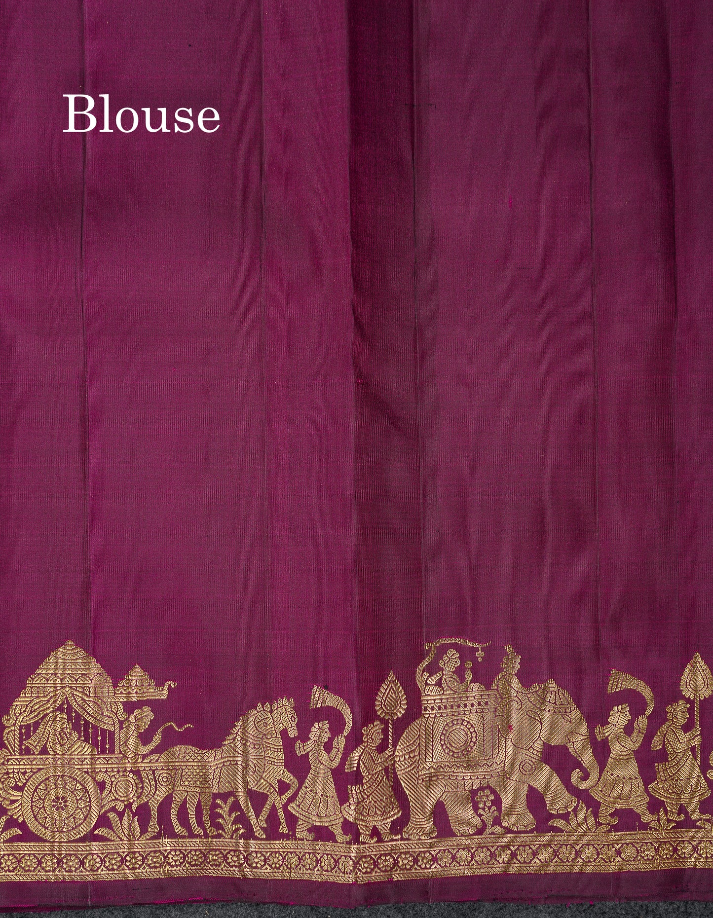 Beautiful Magenta Pure Kanjivaram Silk Saree With Fancy Border