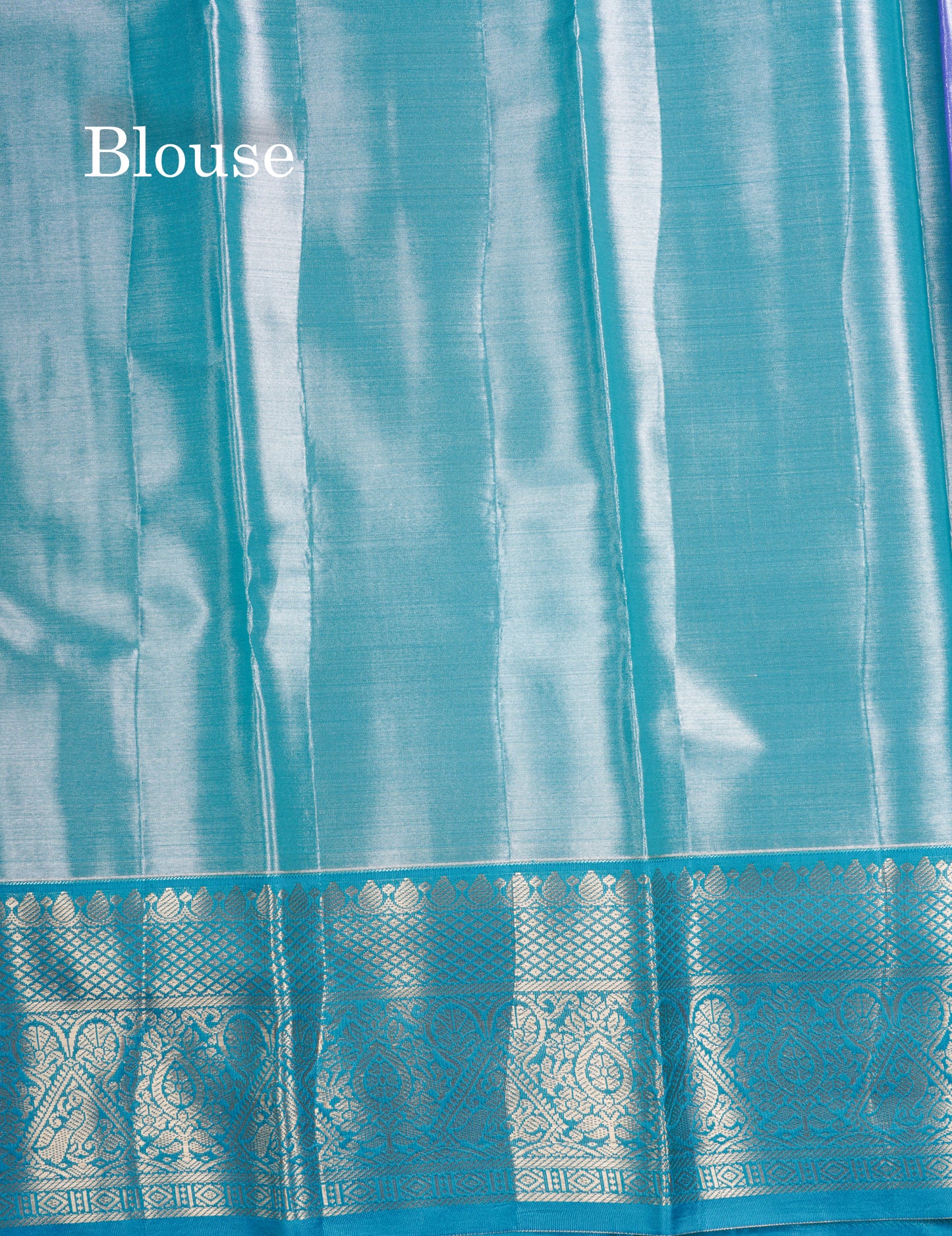 Violet Bridal Tissue Semi Silk Saree With Contrast Peacock Green Long Border