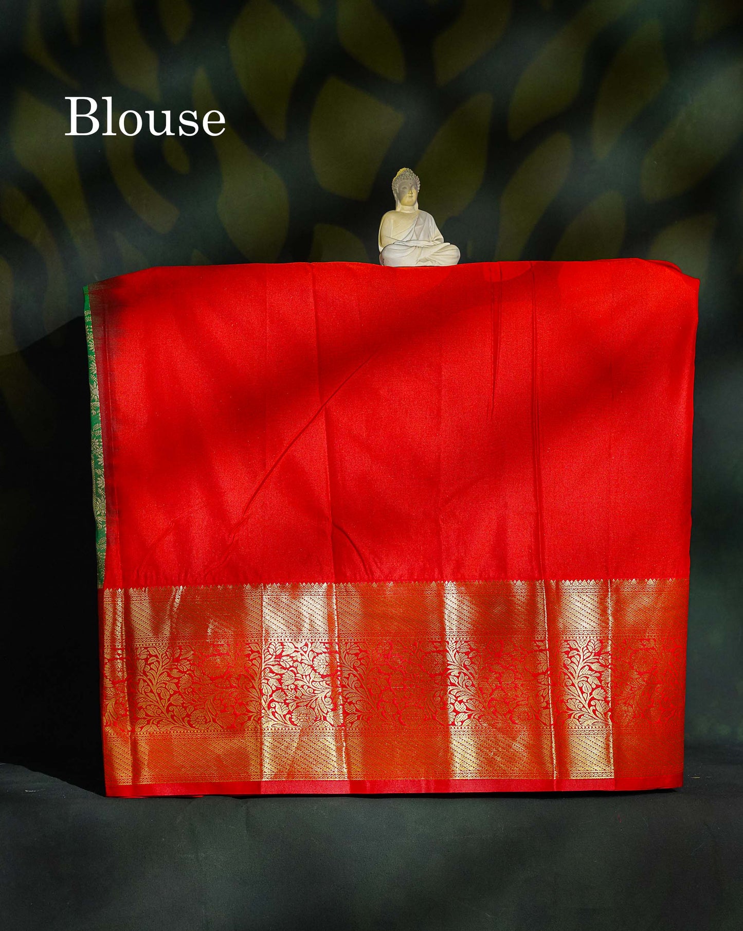 Semi Silk Pattu Pavadai - Green With Chilly Red Blouse | 9+ Years