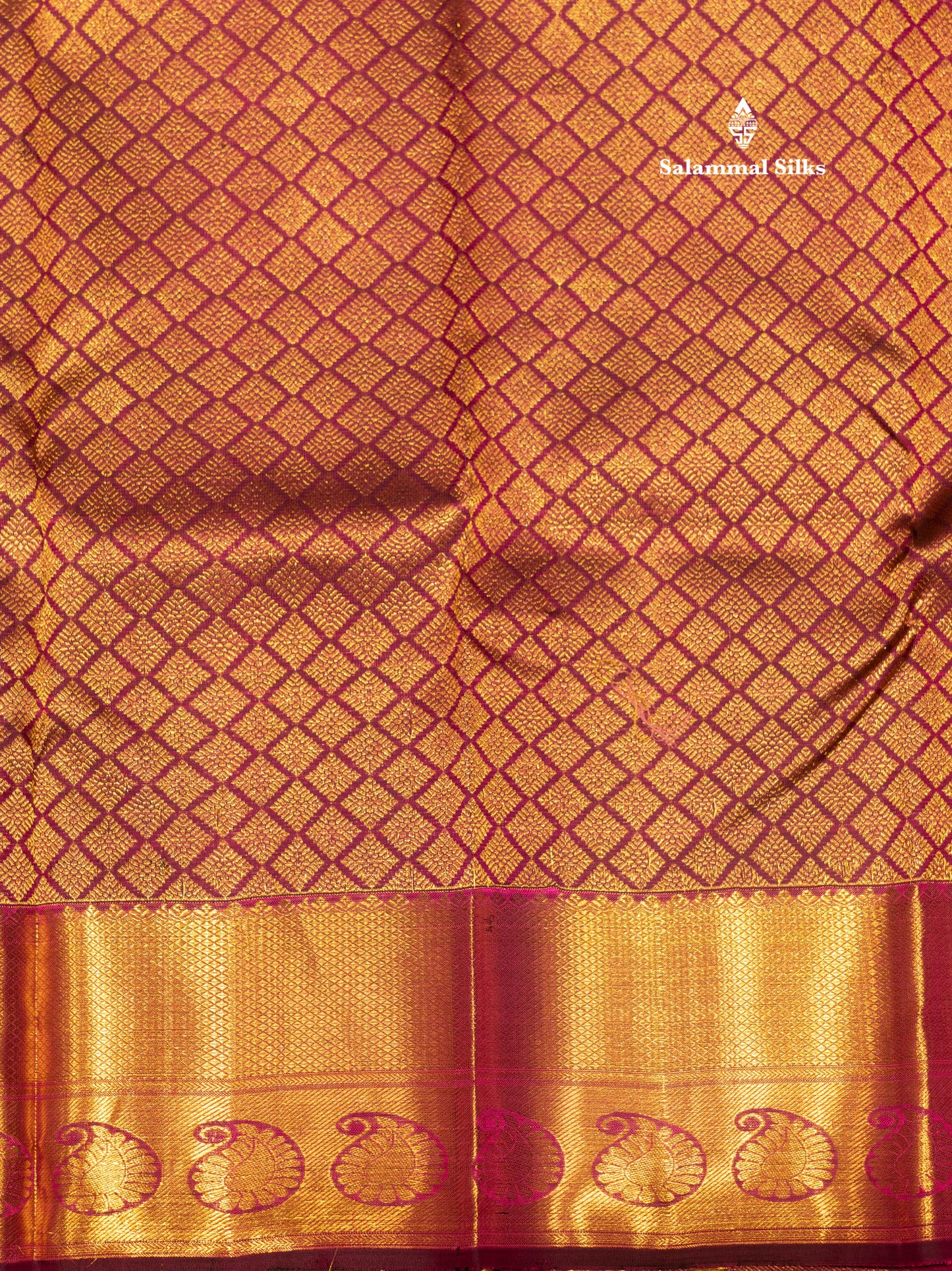Kanjivaram Beautiful Magenta Pure Silk Saree With Gold Zari Border