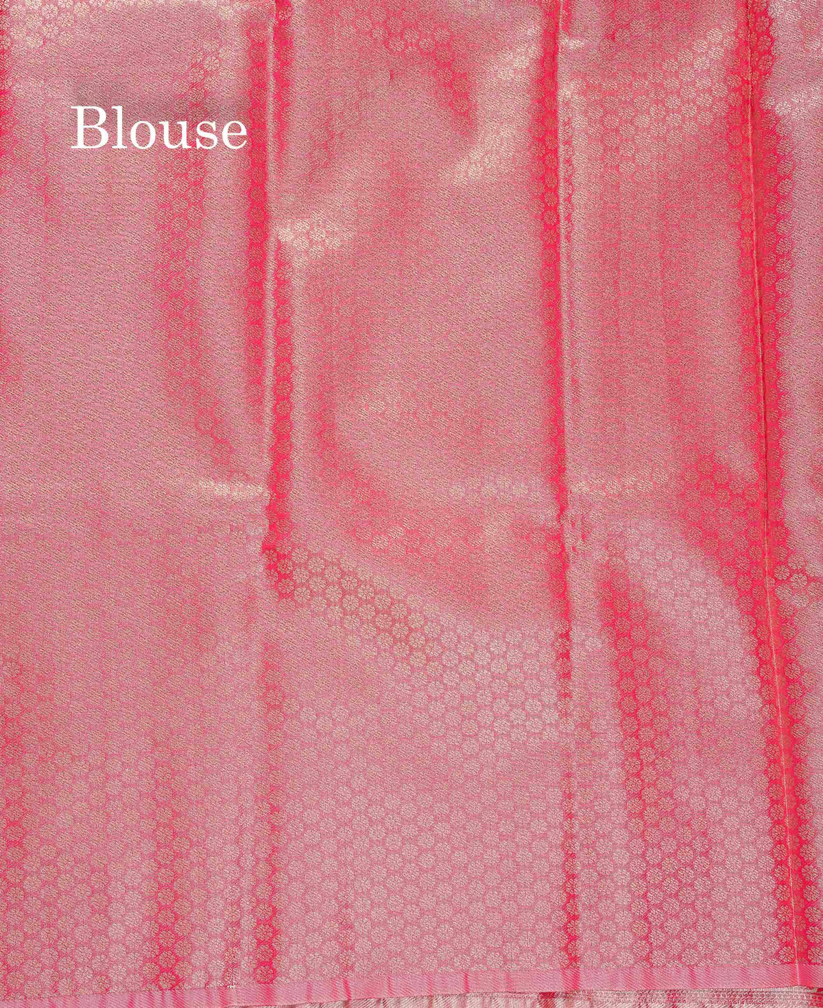 Fancy Tissue Semi Silk Saree - Beige Colour Body With Contrast Pink Blouse