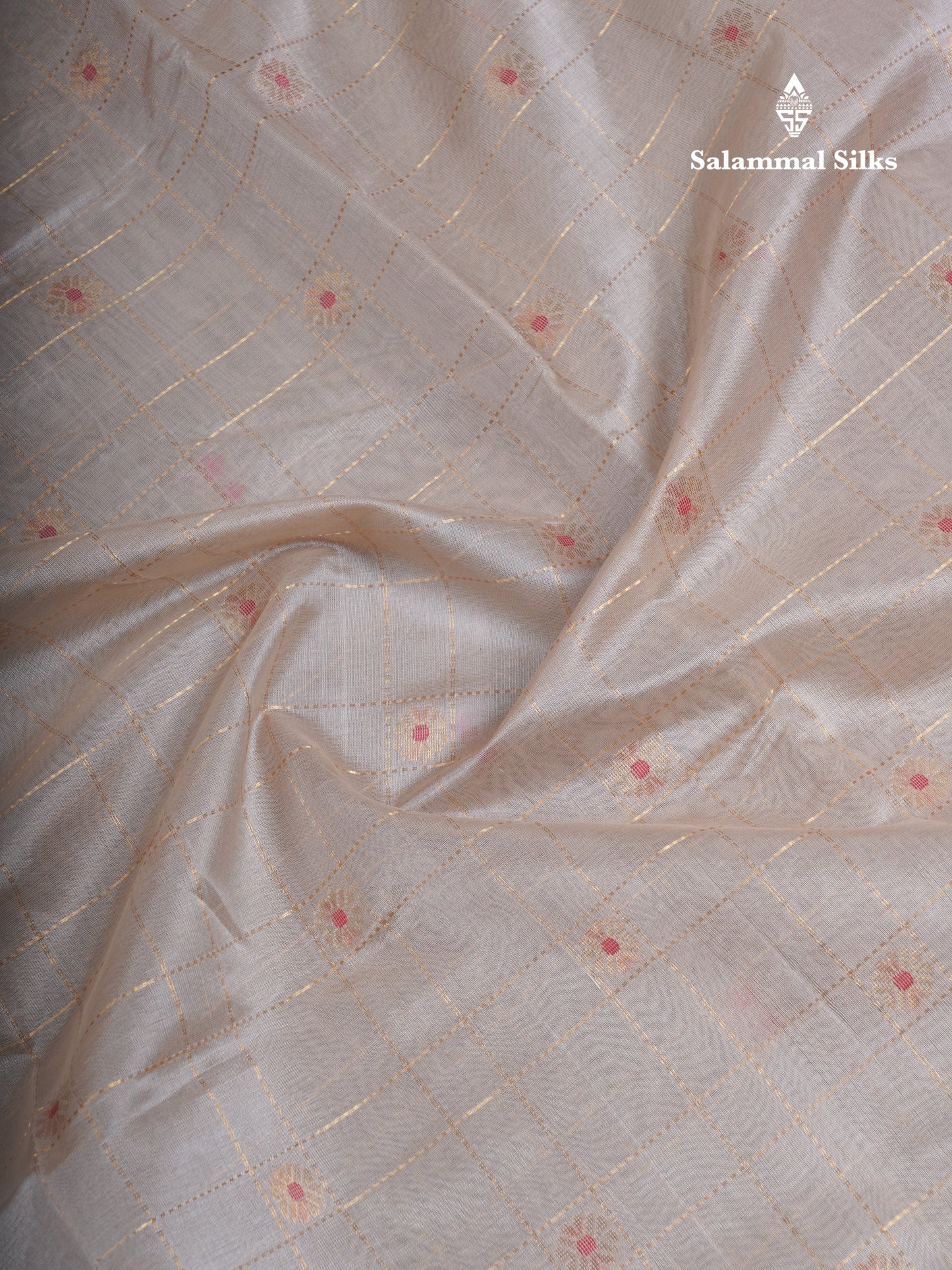 Cream Sandal Pure Silk Cotton Saree With Contrast Reddish Maroon Blouse