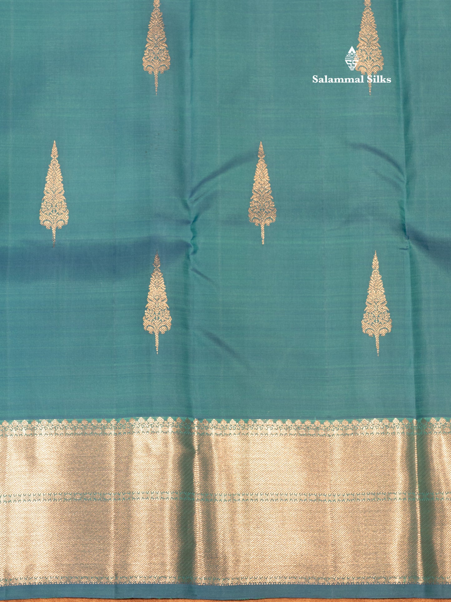 Kanjivaram Beautiful Light Anandha Blue Pure Silk Saree With Silver Zari Border