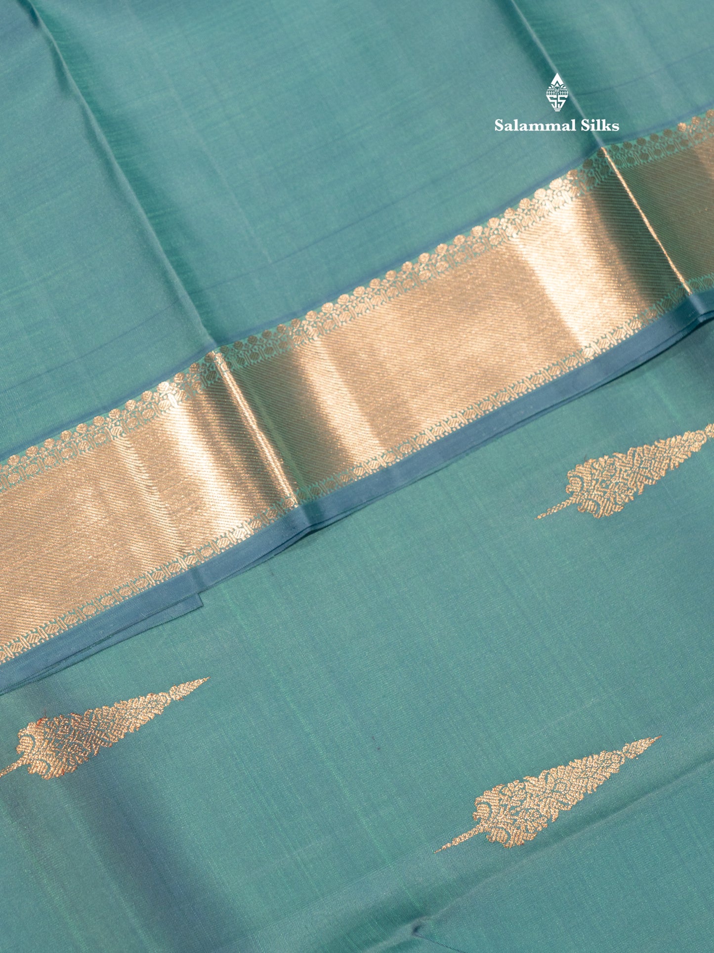 Kanjivaram Beautiful Light Anandha Blue Pure Silk Saree With Silver Zari Border
