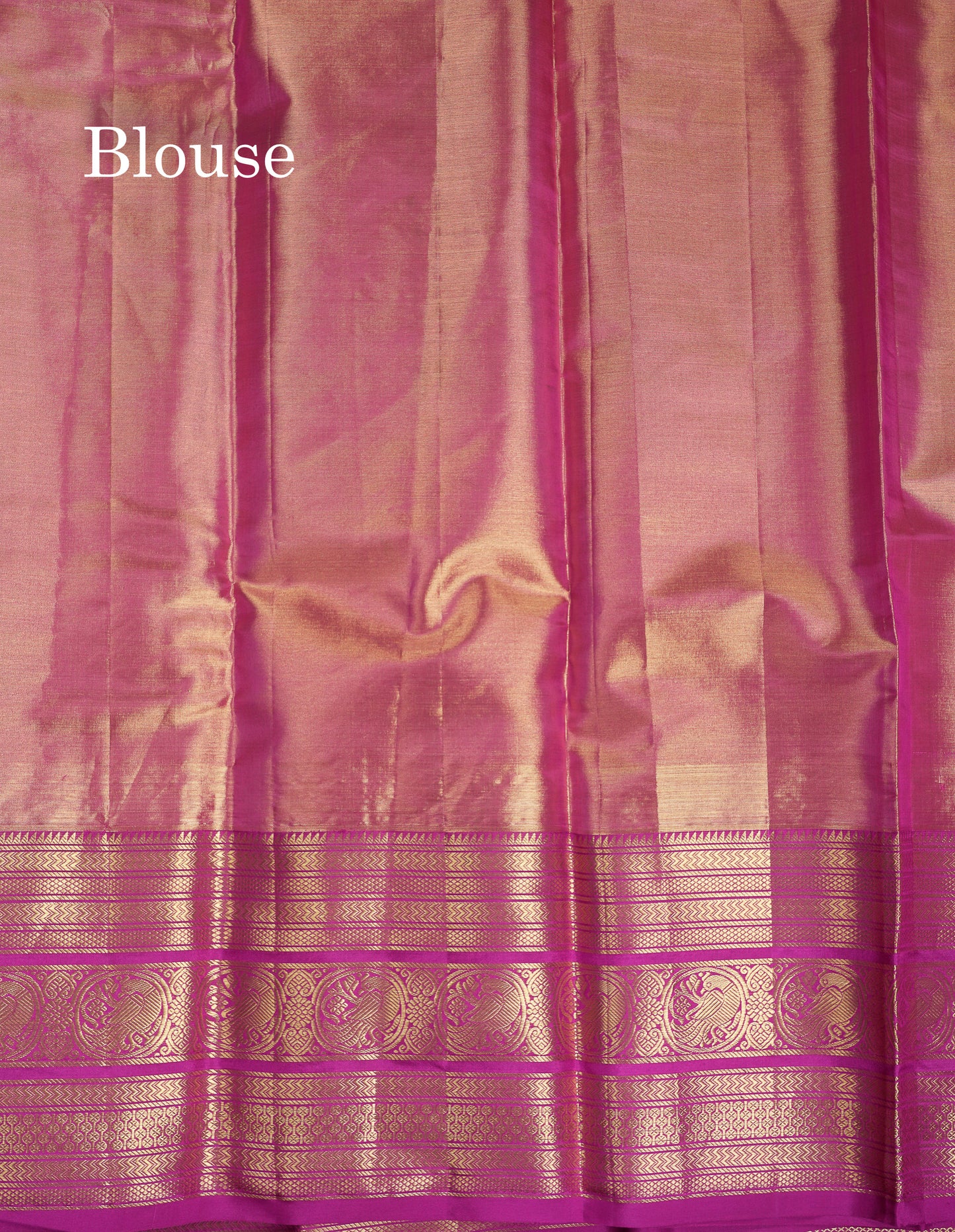 Beautiful Peach Tissue Bridal Pure Kanjivaram Silk Saree With Contrast Vadamalli Traditional Border