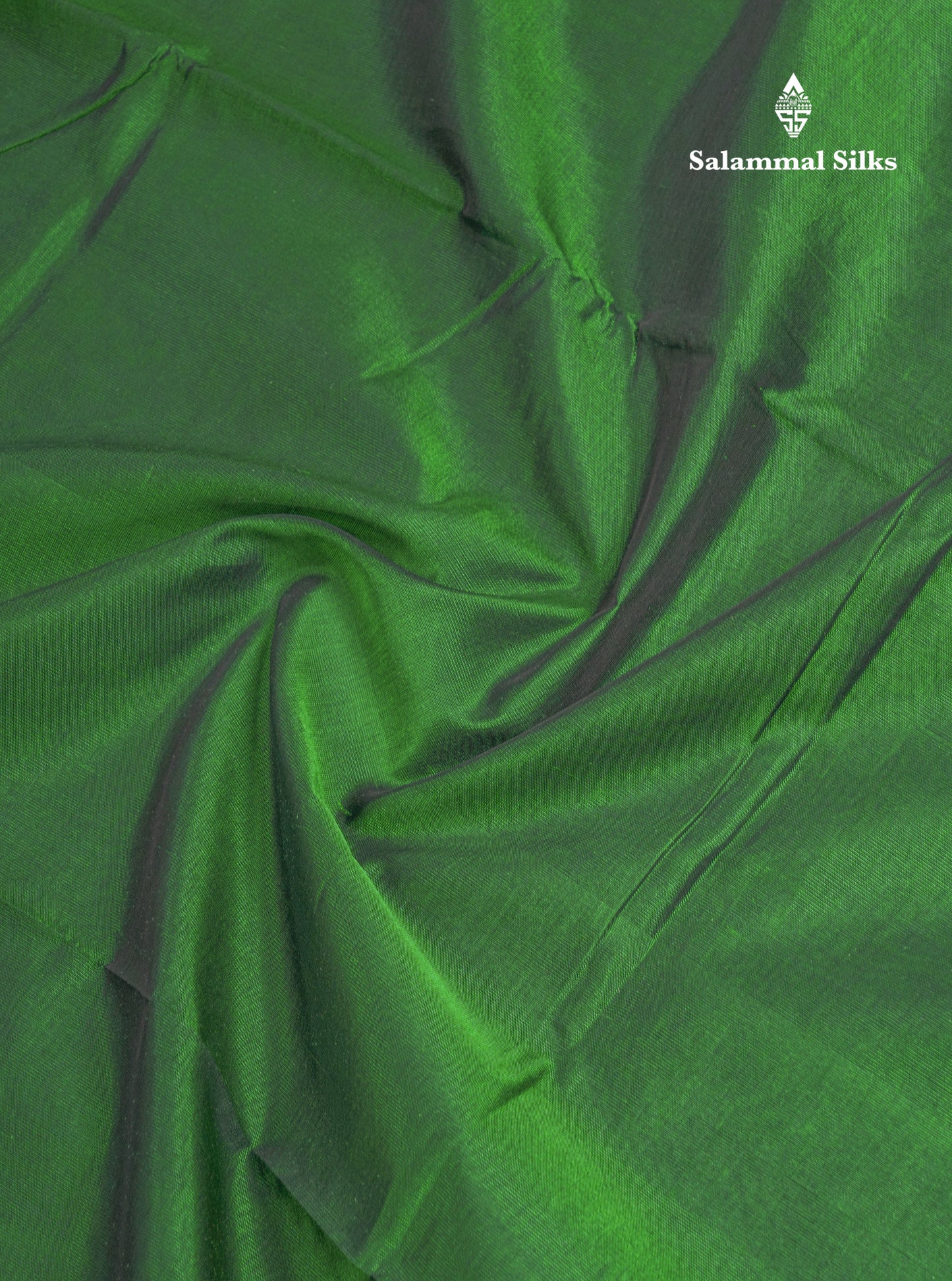 Bottle Green Plain Pure Silk Cotton Saree With Contrast Paalum Pazham Checks Blouse