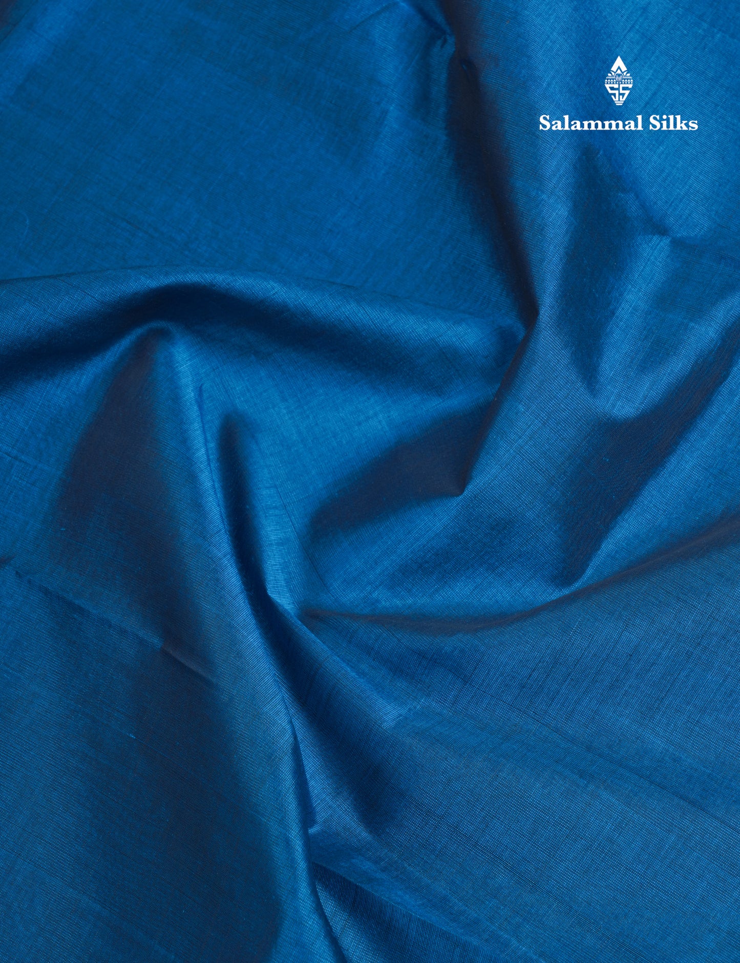 Ramar Blue Plain Pure Silk Cotton Saree With Contrast Mustard Yellow Blouse