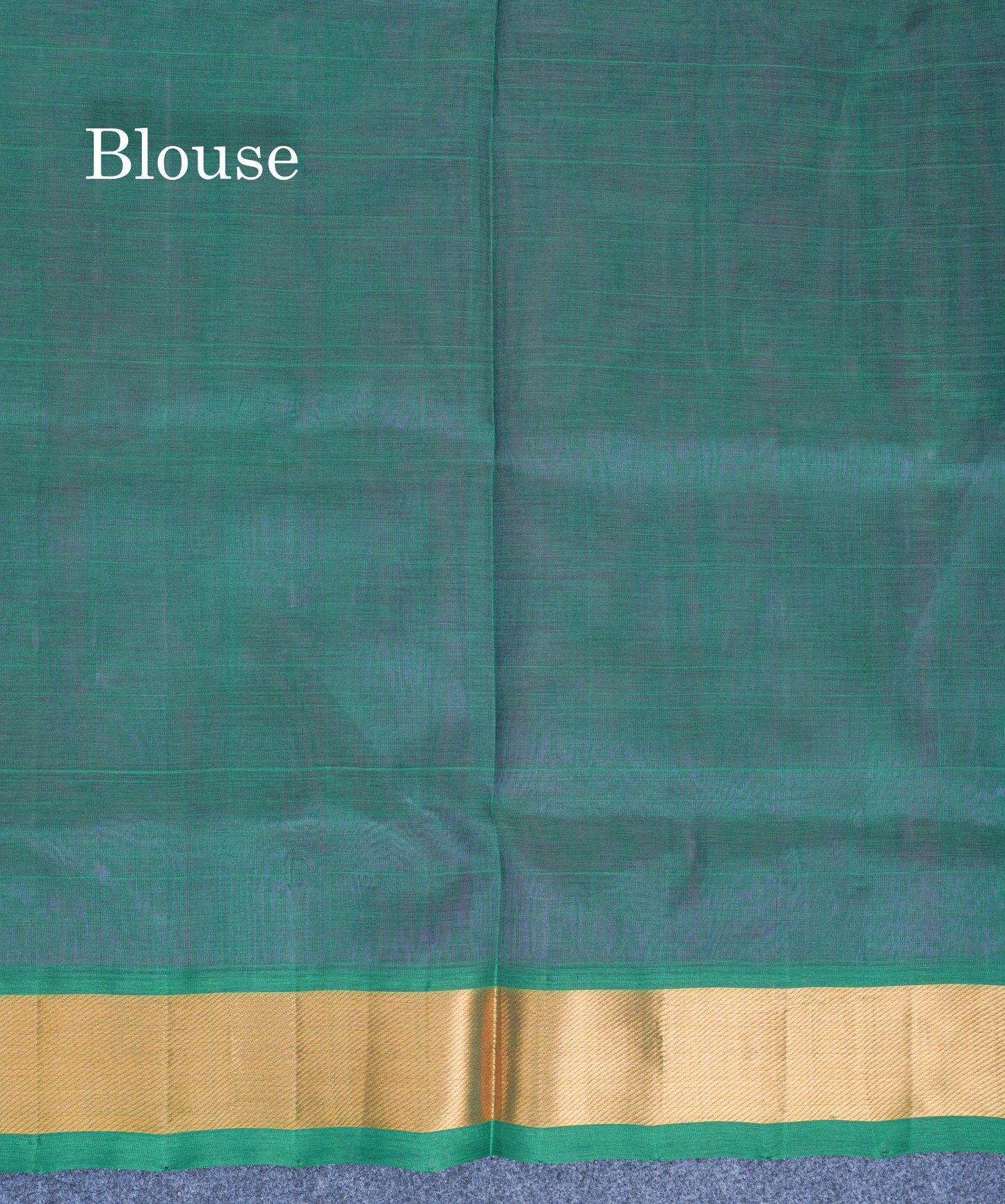 Dark Purple Plain Pure Silk Cotton Saree With Contrast Bottle Green Blouse
