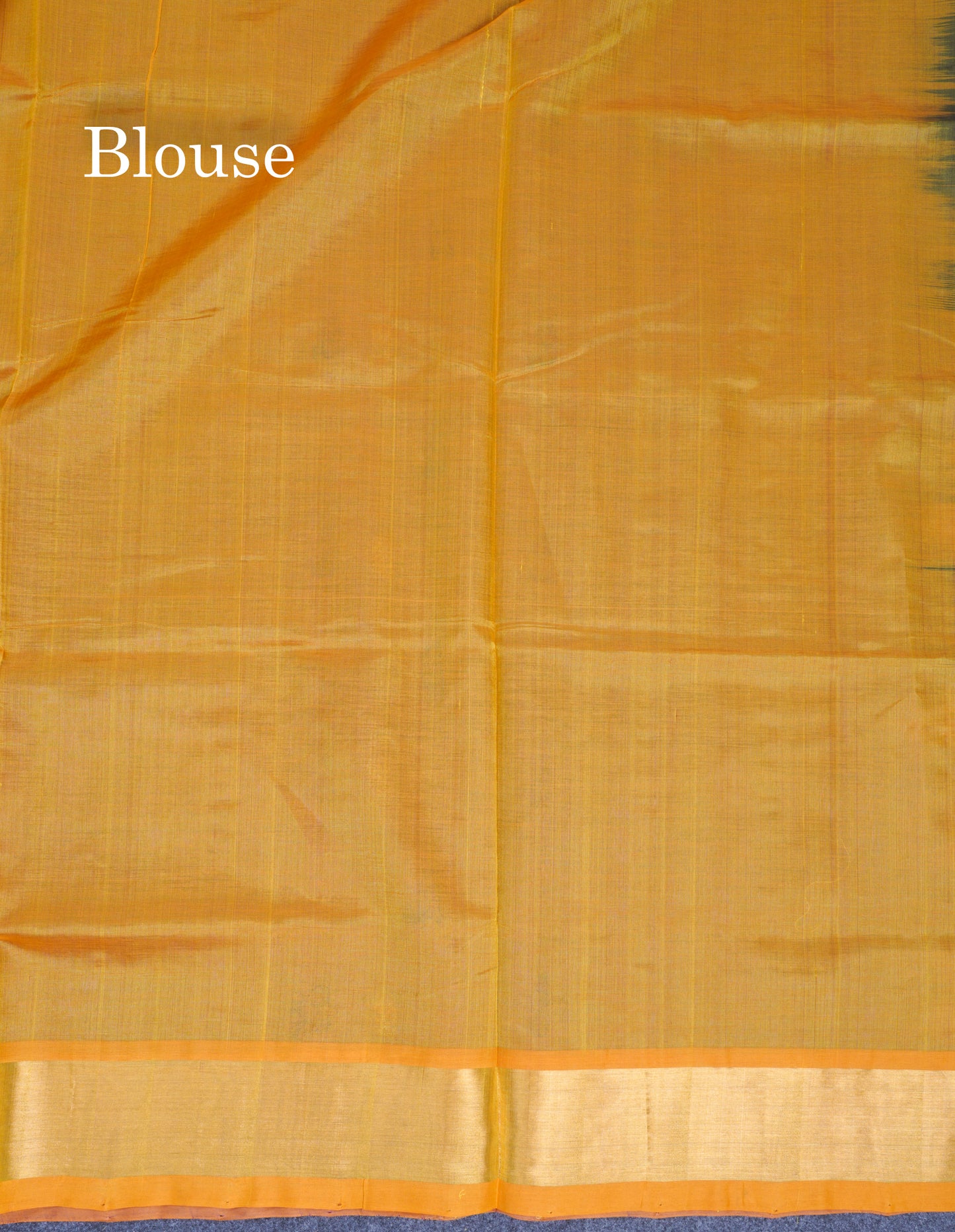 Dark Purple Pure Silk Cotton Saree With Mustard Yellow Blouse