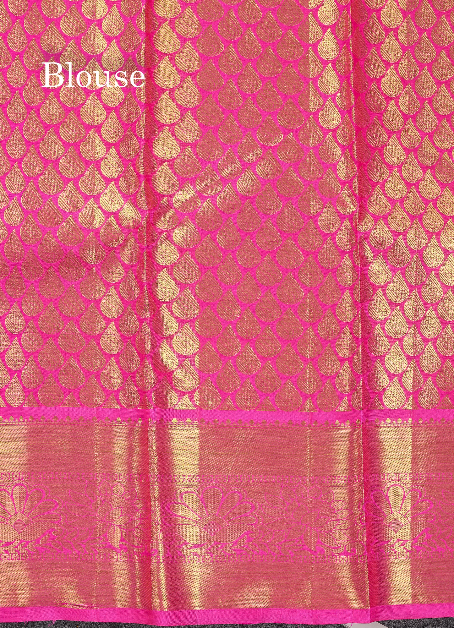 Beautiful Light Pink Tissue Bridal Pure Kanjivaram Silk Saree With Contrast Pink Traditional Border
