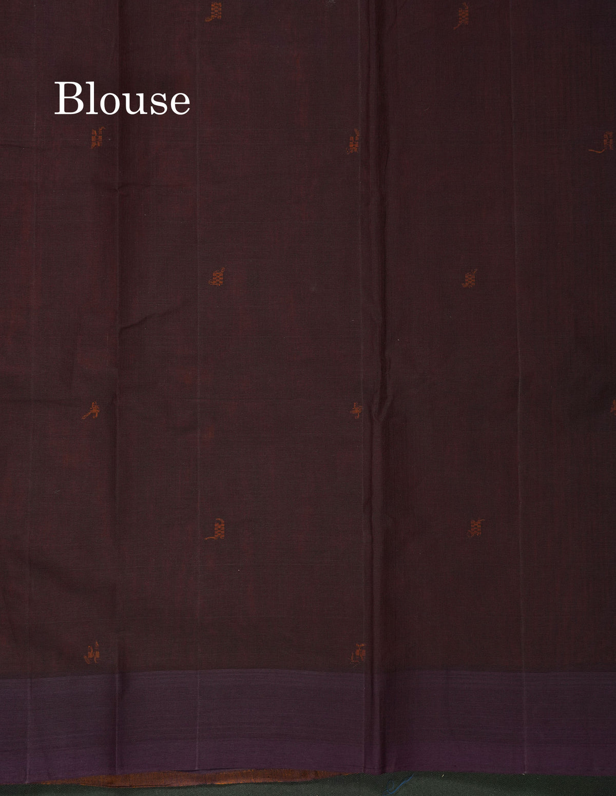 Handloom Pure Cotton Saree - Orange Colour Body With Contrast Dark Brown Blouse