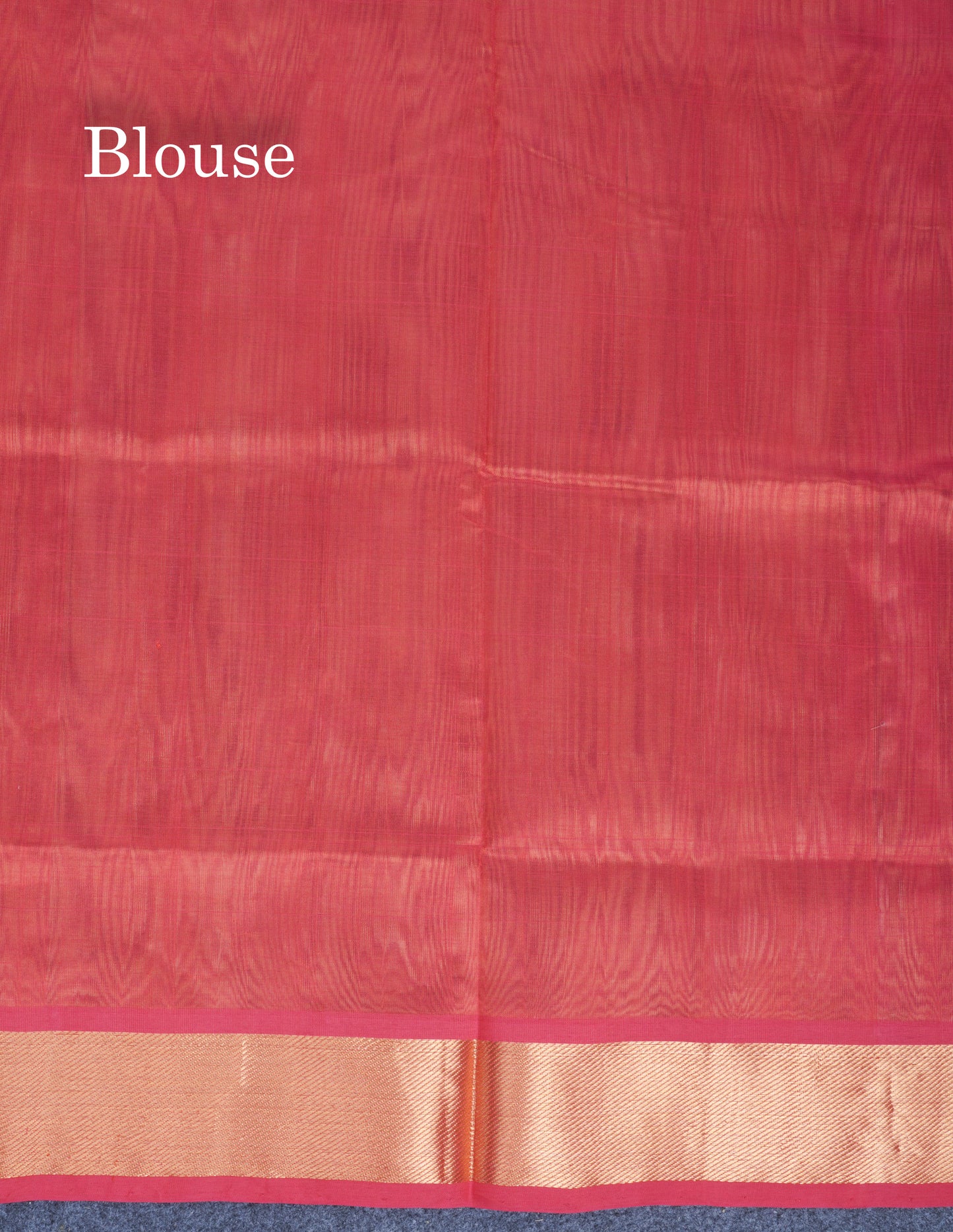 Sandal Plain Pure Silk Cotton Saree With Contrast Red Blouse
