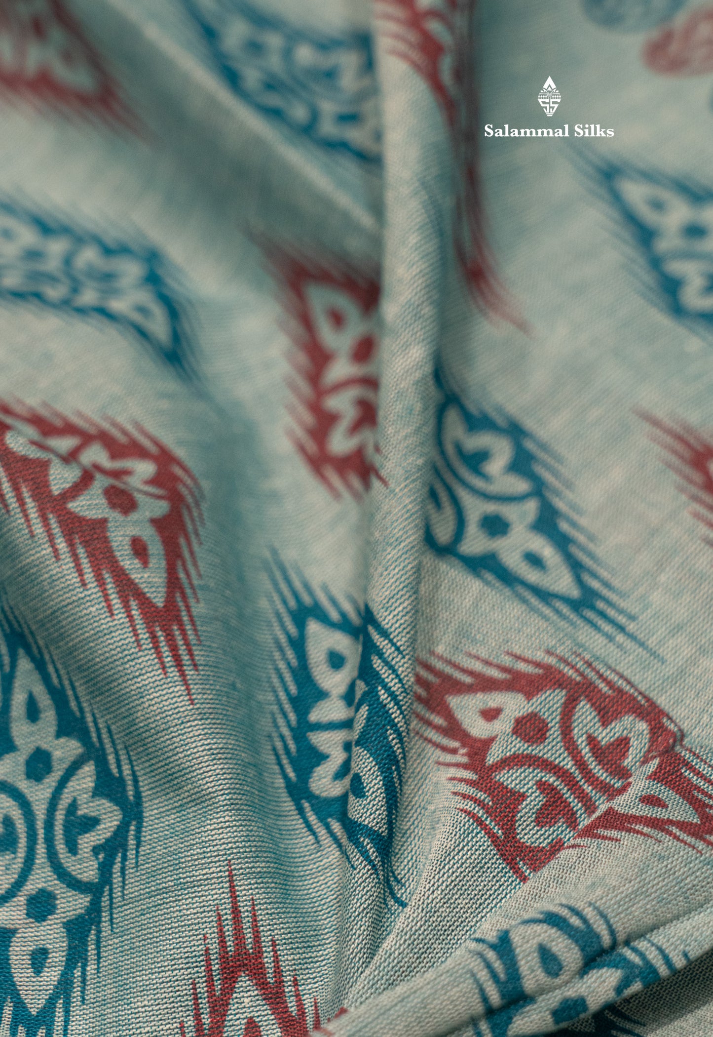 Pastel Blue Colour Printed Pure Cotton Saree With Ribbon Border