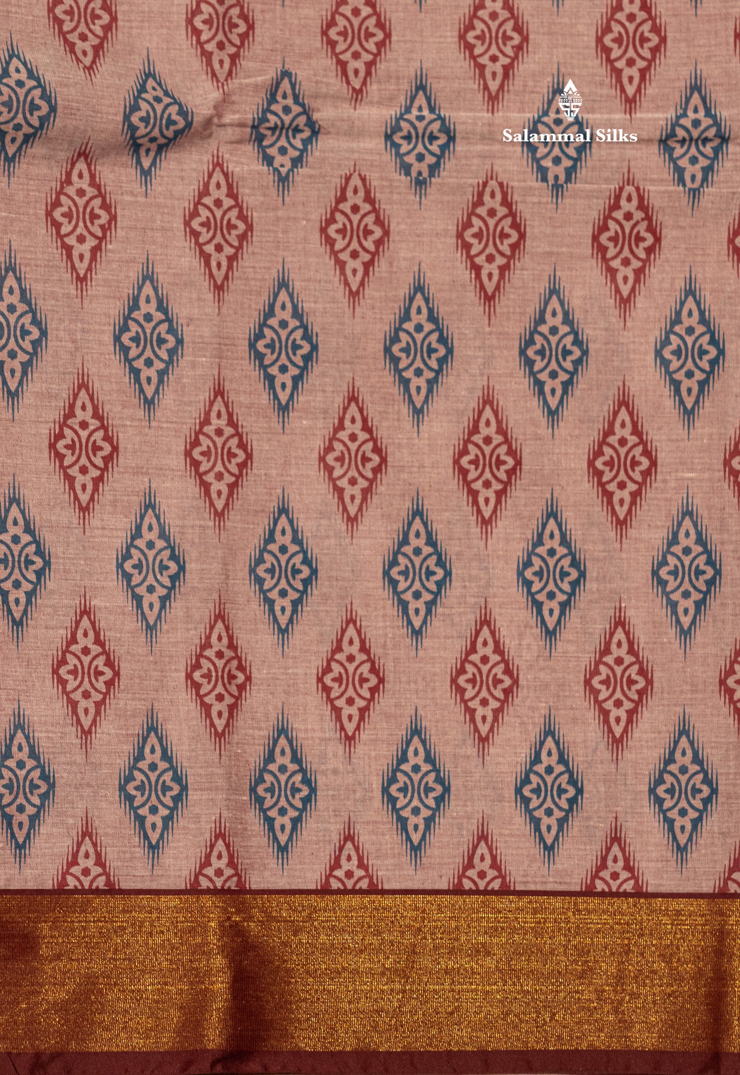 Pastel Blue Colour Printed Pure Cotton Saree With Ribbon Border