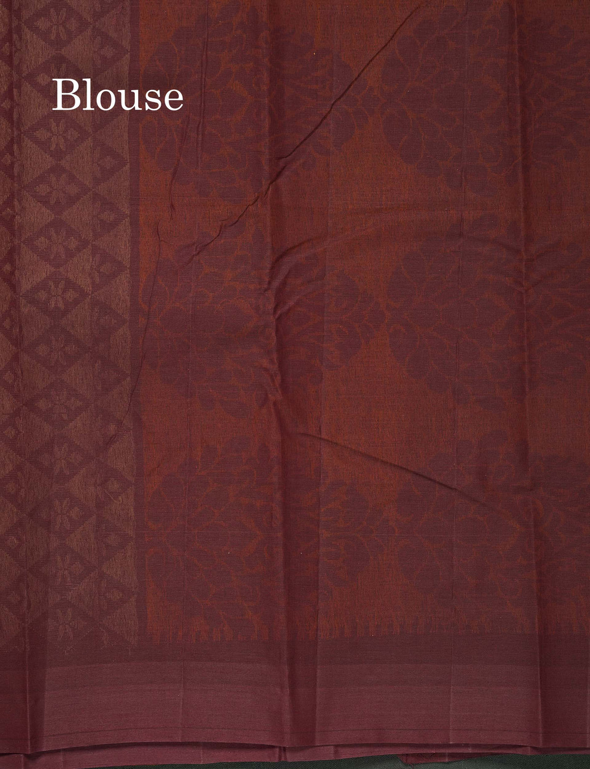 Handloom Pure Cotton Saree - Mustard Yellow Colour Body With Contrast Dark Brown Blouse