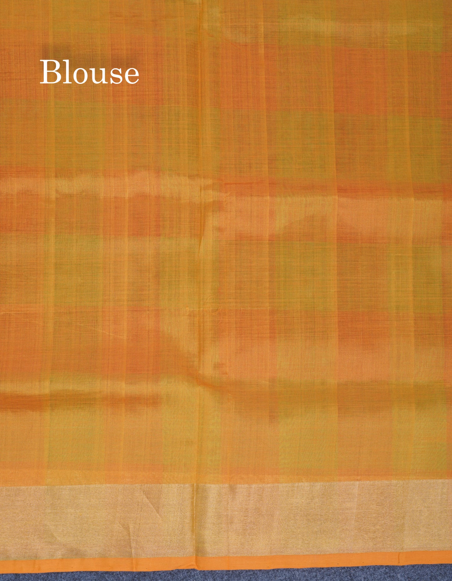 Paalum Pazham Checks Pure Silk Cotton Saree With Contrast Mustard Yellow Blouse
