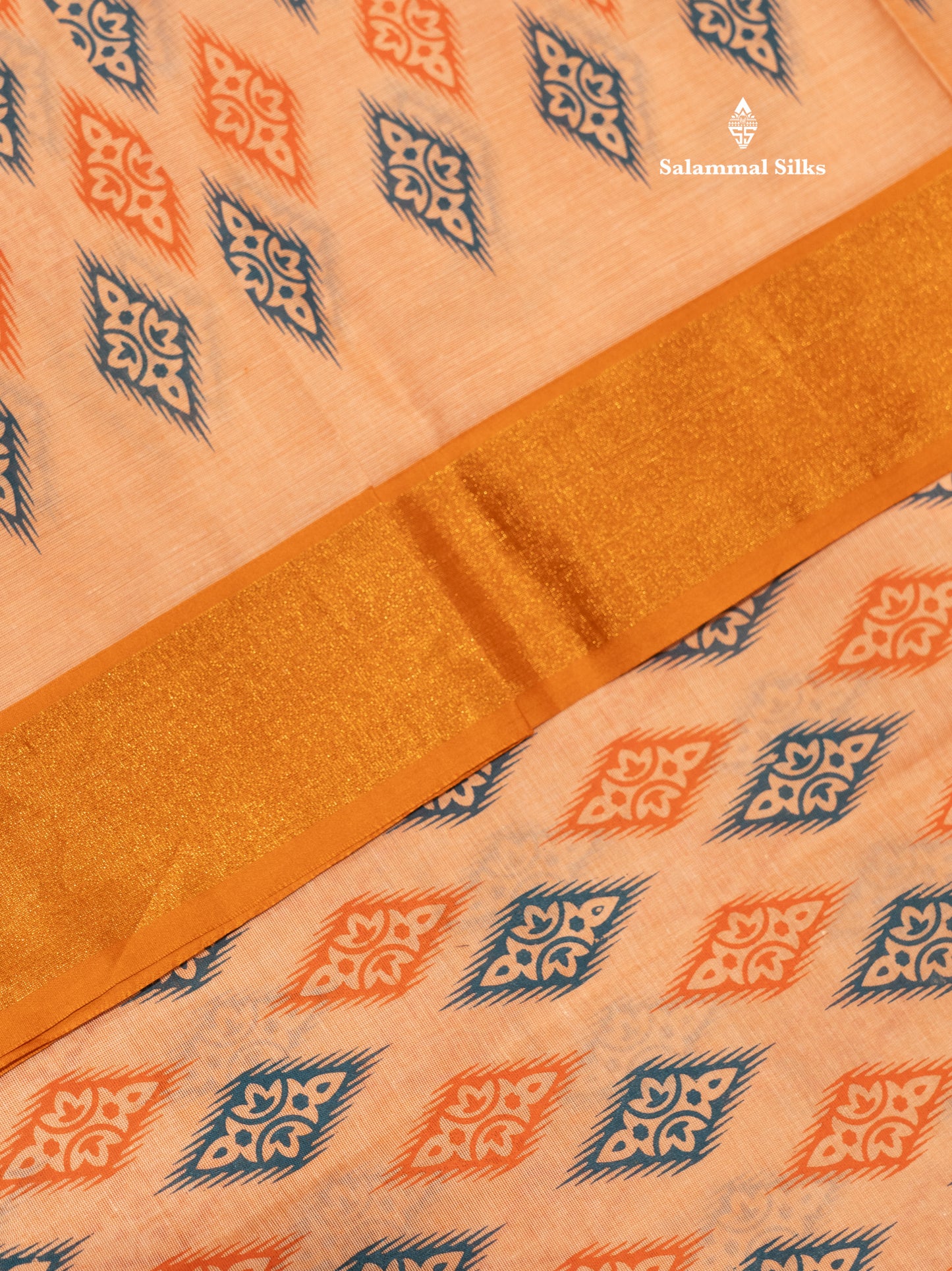 Pastel Blue Colour Printed Pure Cotton Saree With Ribbon Border