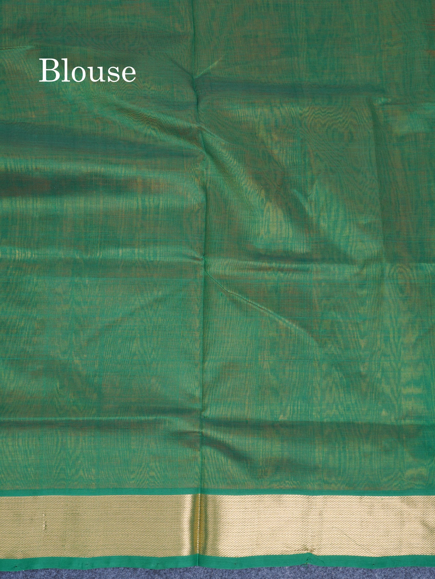 Mango Yellow Plain Pure Silk Cotton Saree With Contrast Bottle Green Blouse