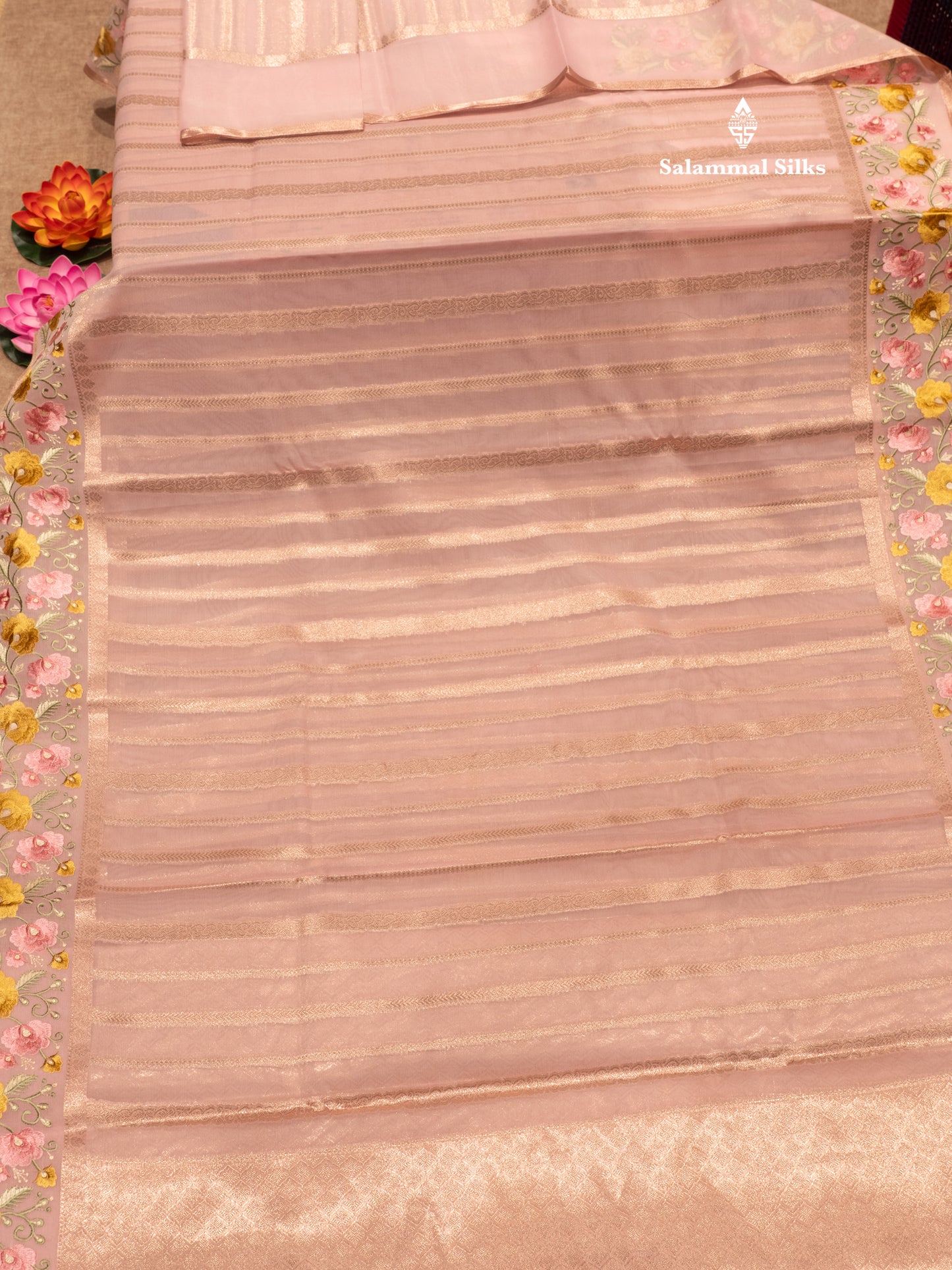 Pista Green Colour Semi Organza Saree With Embroidery Border