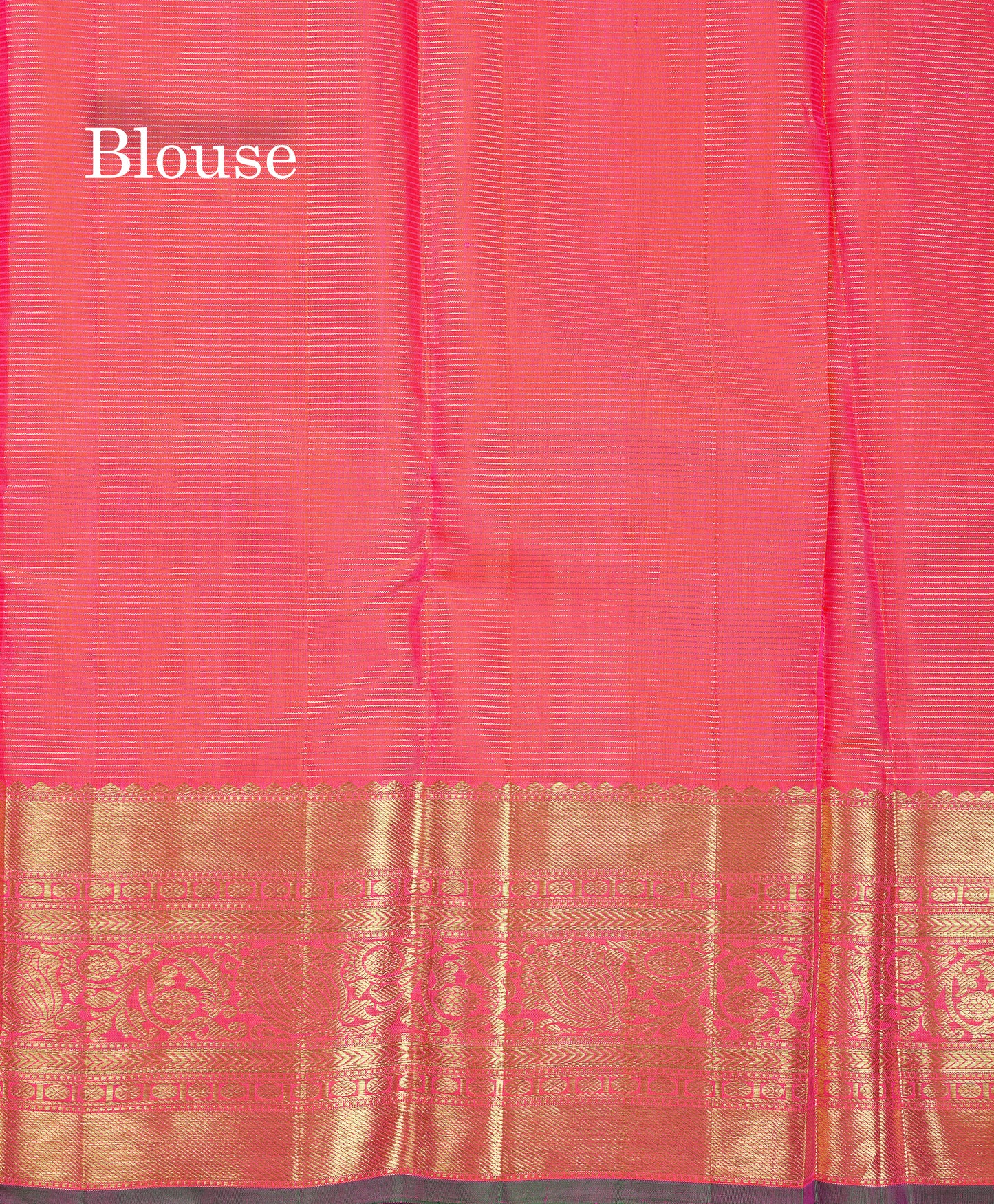Beautiful Dual Tone Pinkish Orange Vaira Oosi Lines With Butta Pure Kanjivaram Silk Saree With Traditional Border