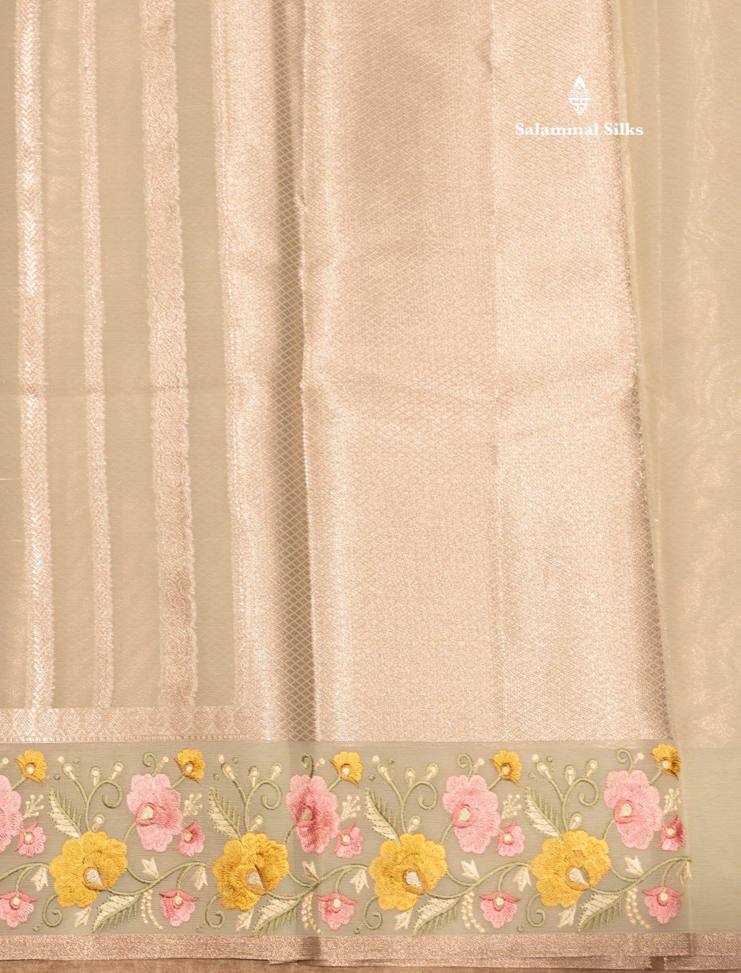 Pista Green Colour Semi Organza Saree With Embroidery Border