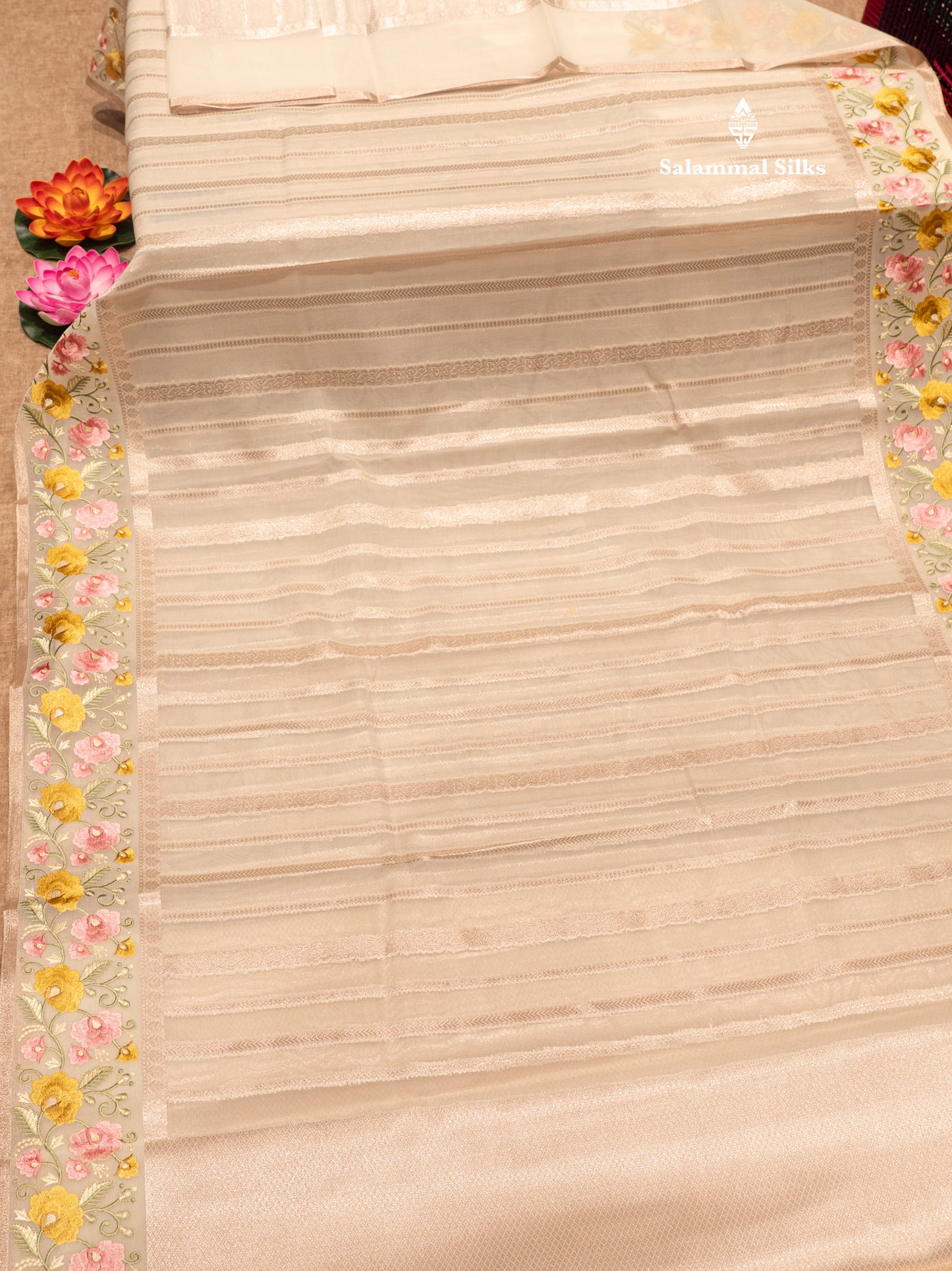 Pista Green Colour Semi Organza Saree With Embroidery Border