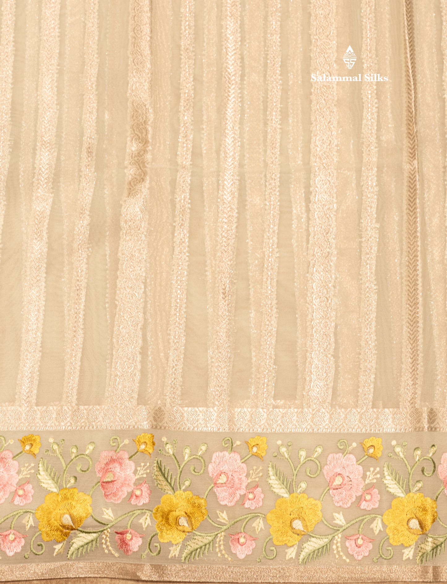 Pista Green Colour Semi Organza Saree With Embroidery Border