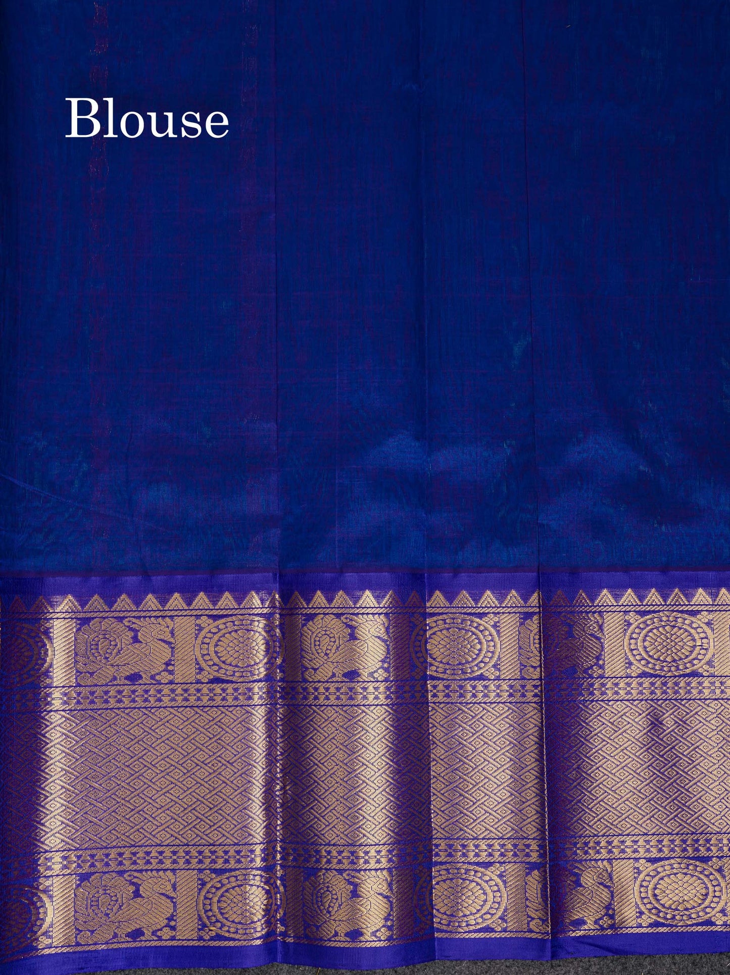 Beautiful Sapphire Blue Silver & Gold Zari Buttas Pure Silk Cotton Saree With Contrast Royal Blue Traditional Evening Morning Border