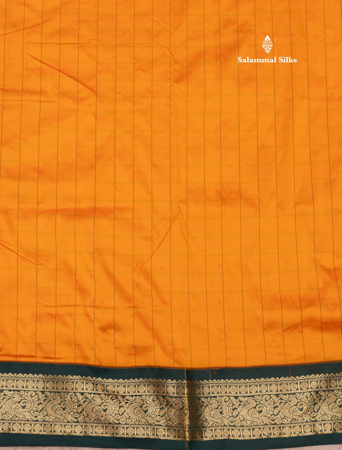 9 Yards Semi Silk Saree Army Green Colour with Pink Border